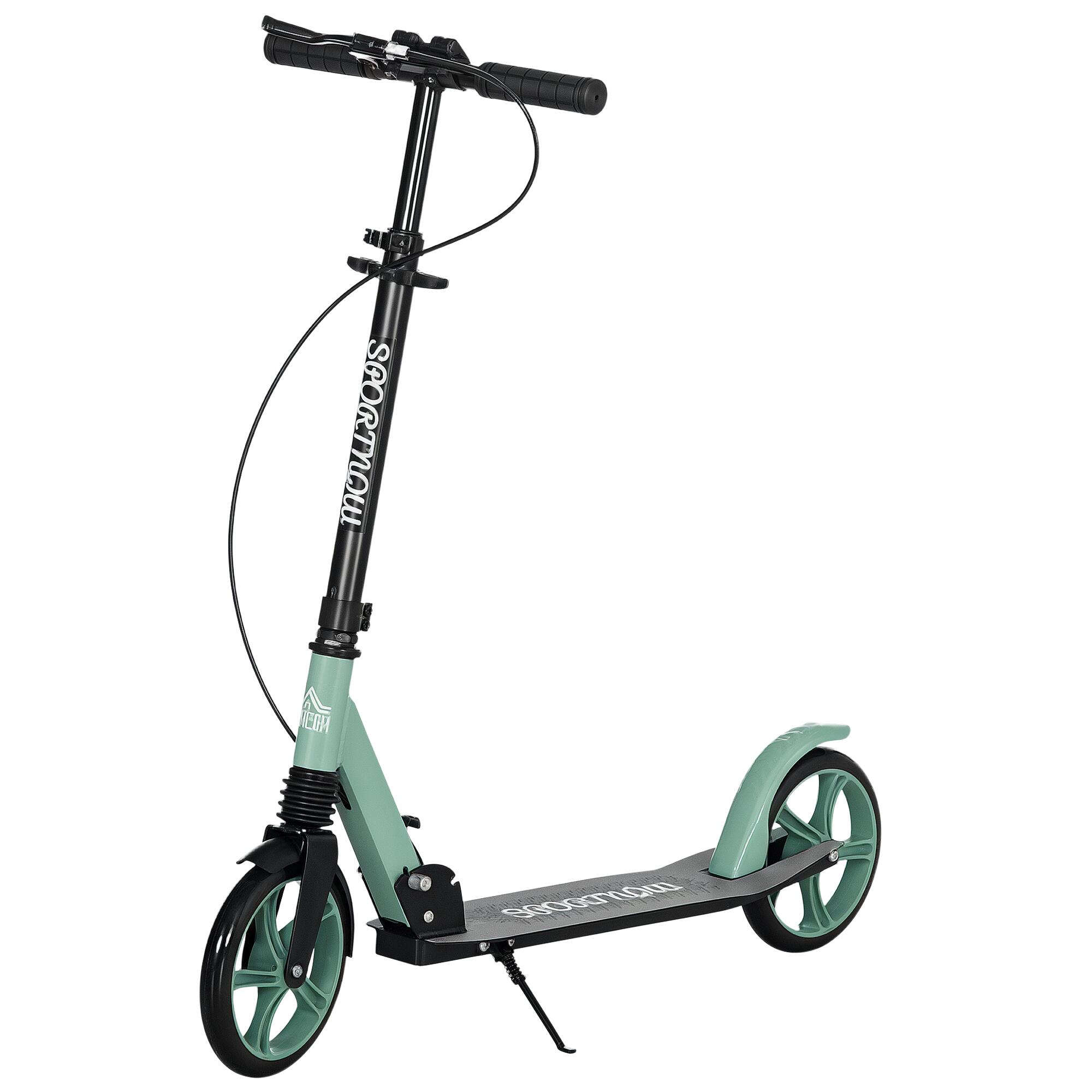 HOMCOM Trotinete Dobrável 91.5x36.5x104 cm Preto e Verde HOMCOM