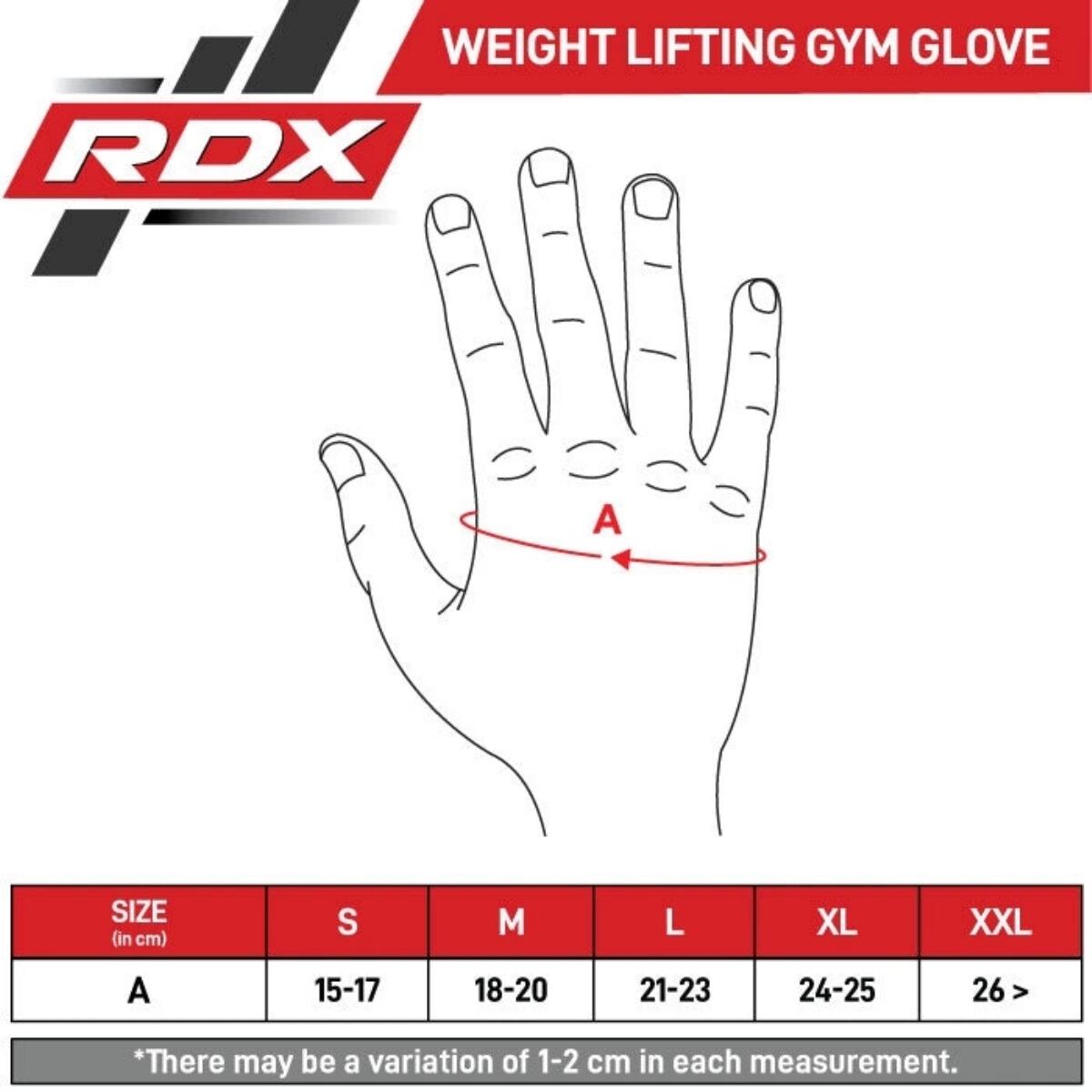 RDX T2 WEIGHTLIFTING FULL FINGER GYM GLOVES 5/6