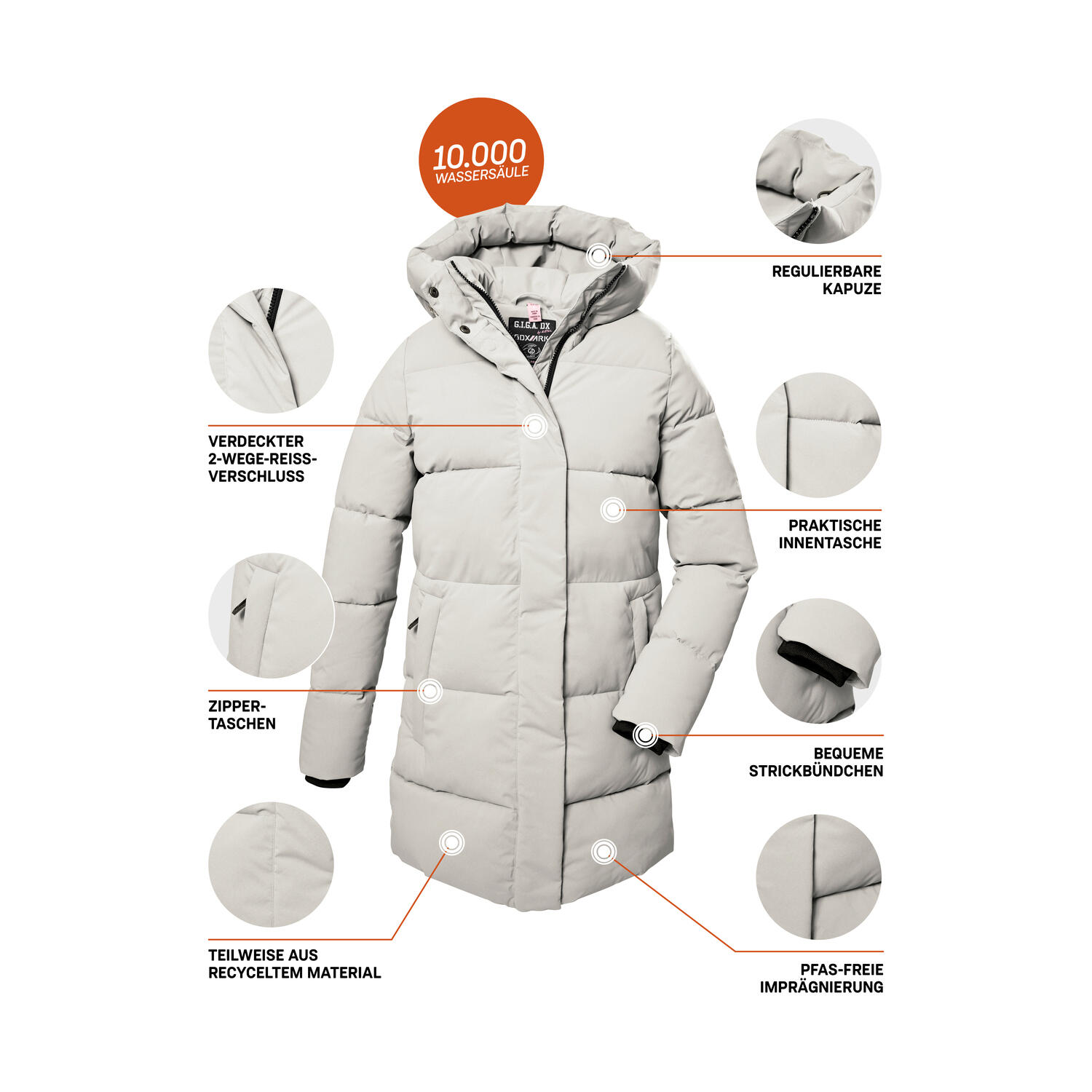 Giacca trapuntata lunga donna Killtec GW 1 5/6