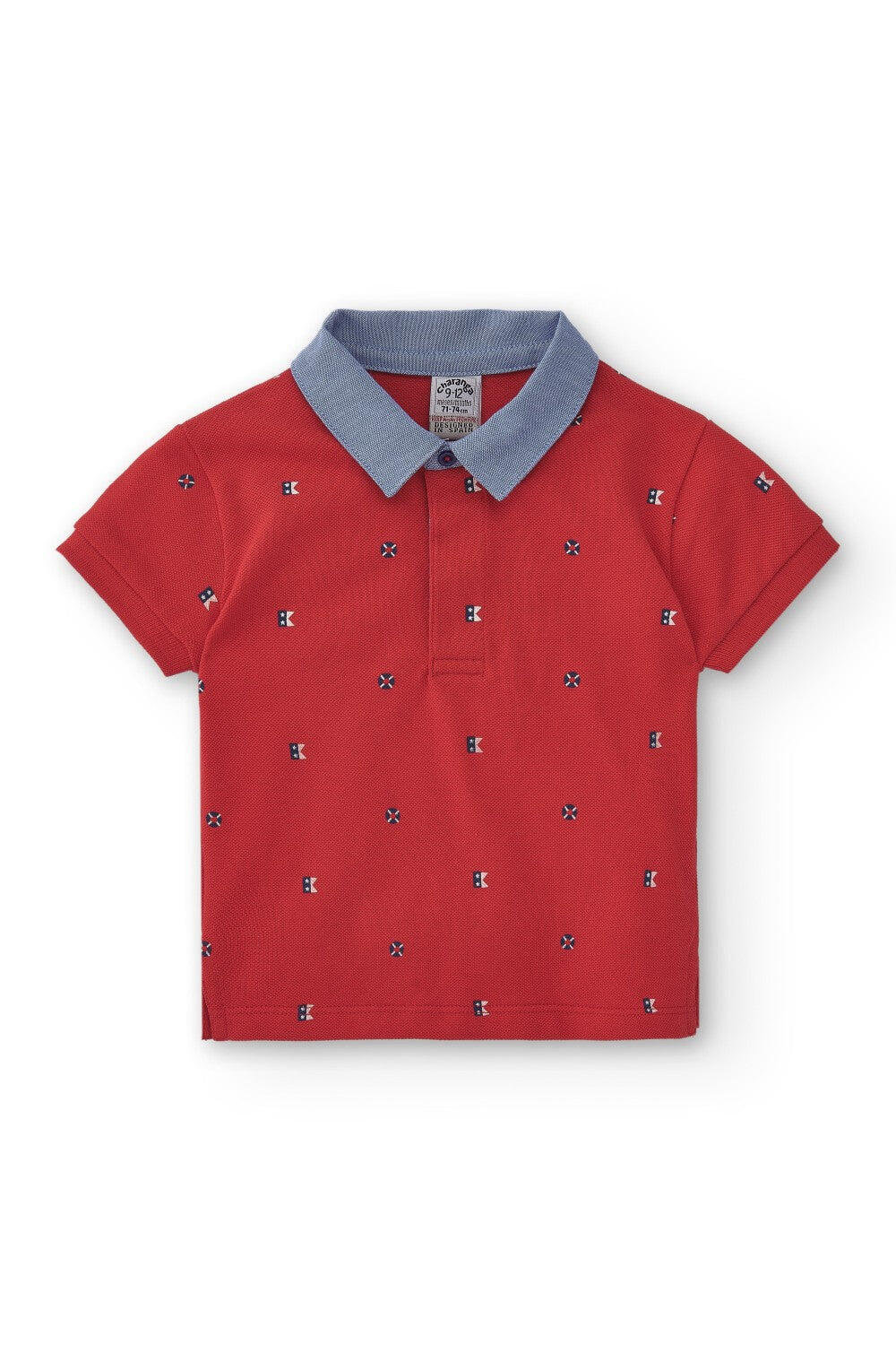 Polo bebé rojo cuello camisa 2/5