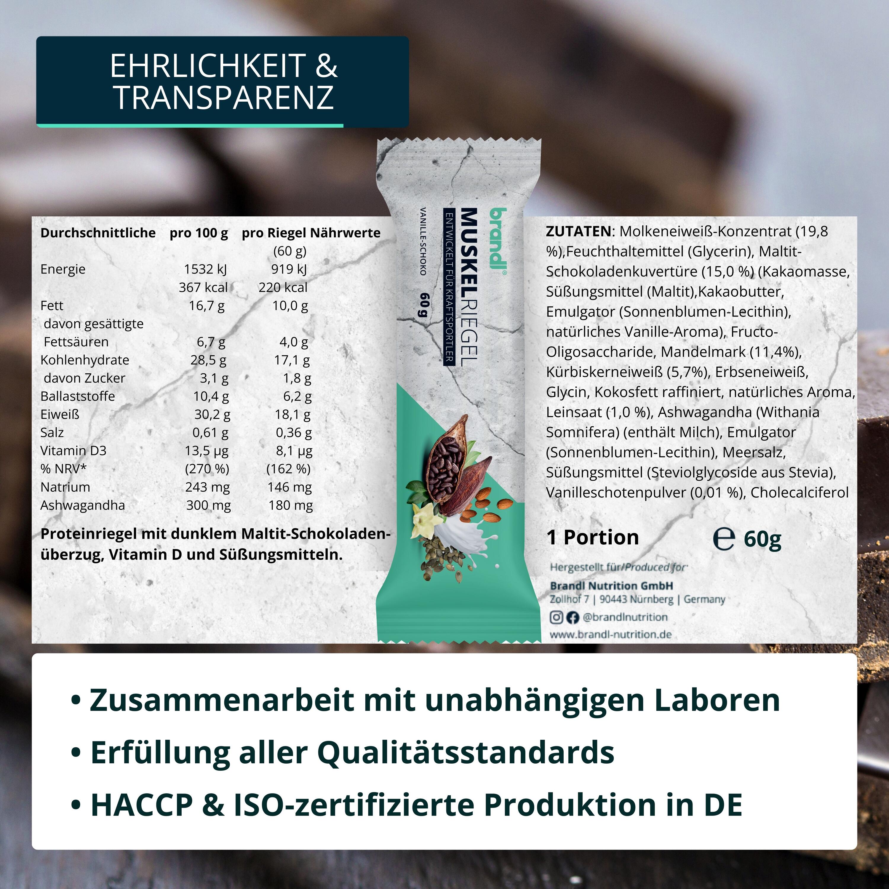 brandl® Eiweiß-Riegel mit 18g Eiweiß aus 3 Quellen 2/6