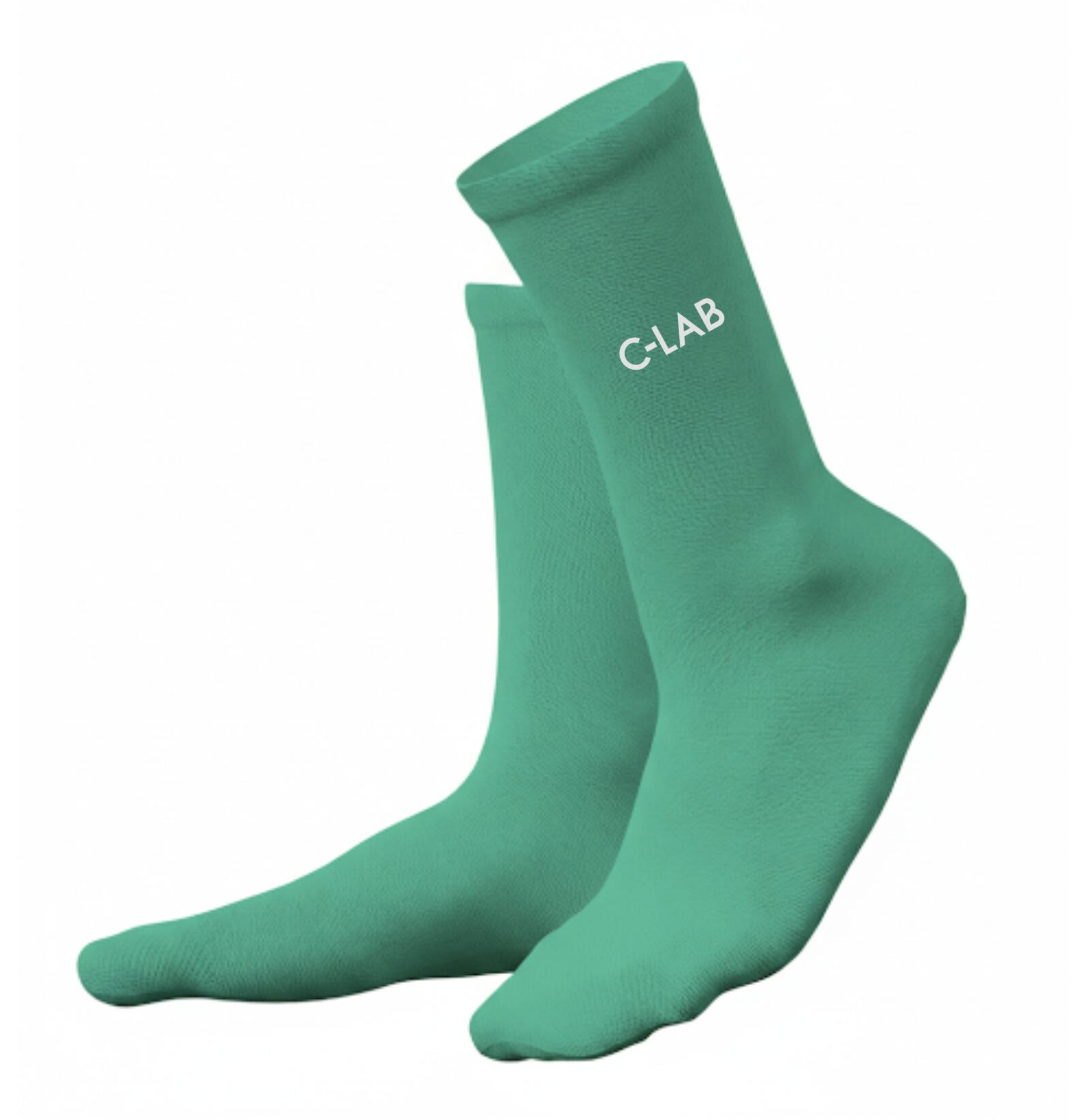 Calcetines de ciclismo/running transpirables – Verde agua 3/4