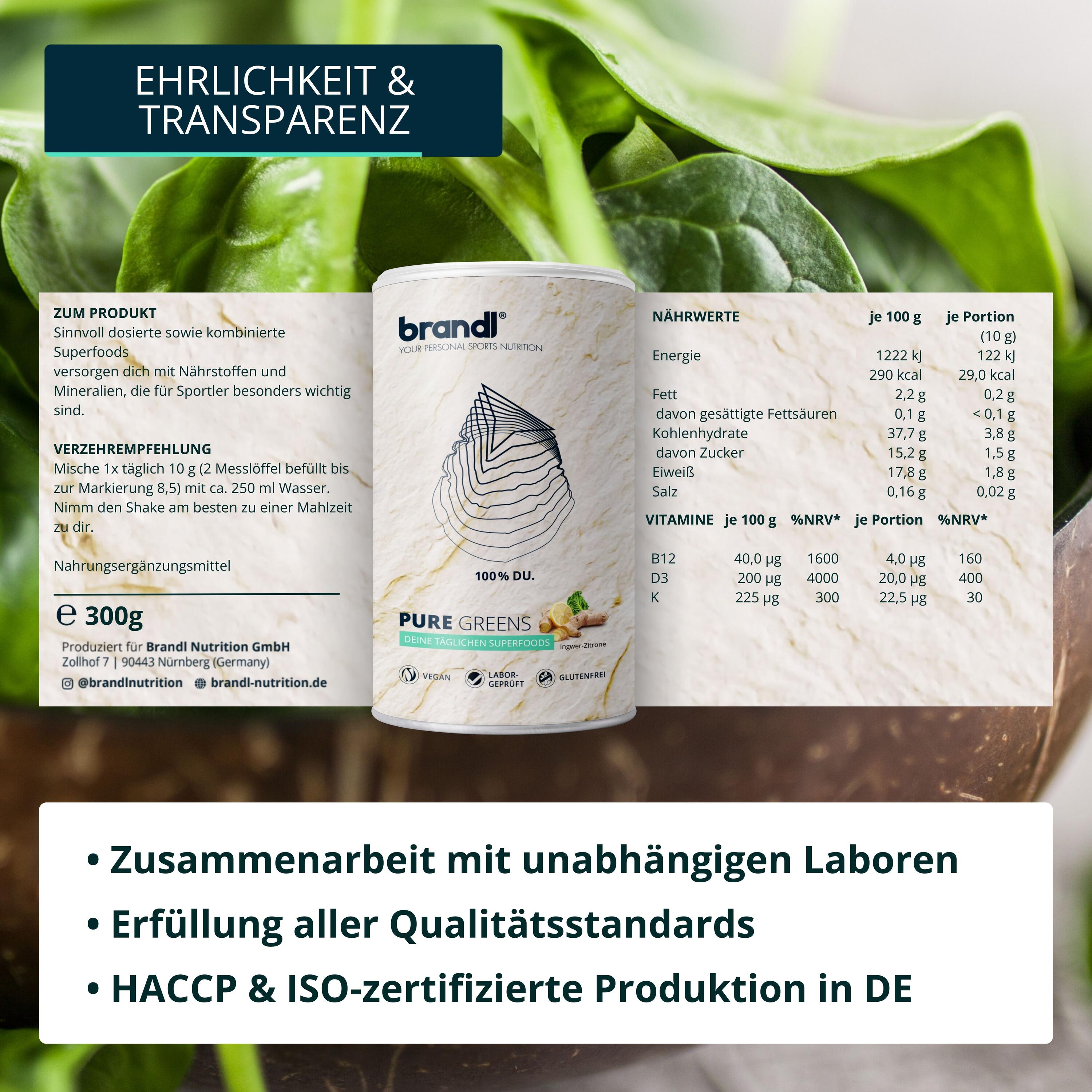 brandl® Superfood Greens Pulver mit Ashwagandha, Spirulina-Pulver uvm. 2/6