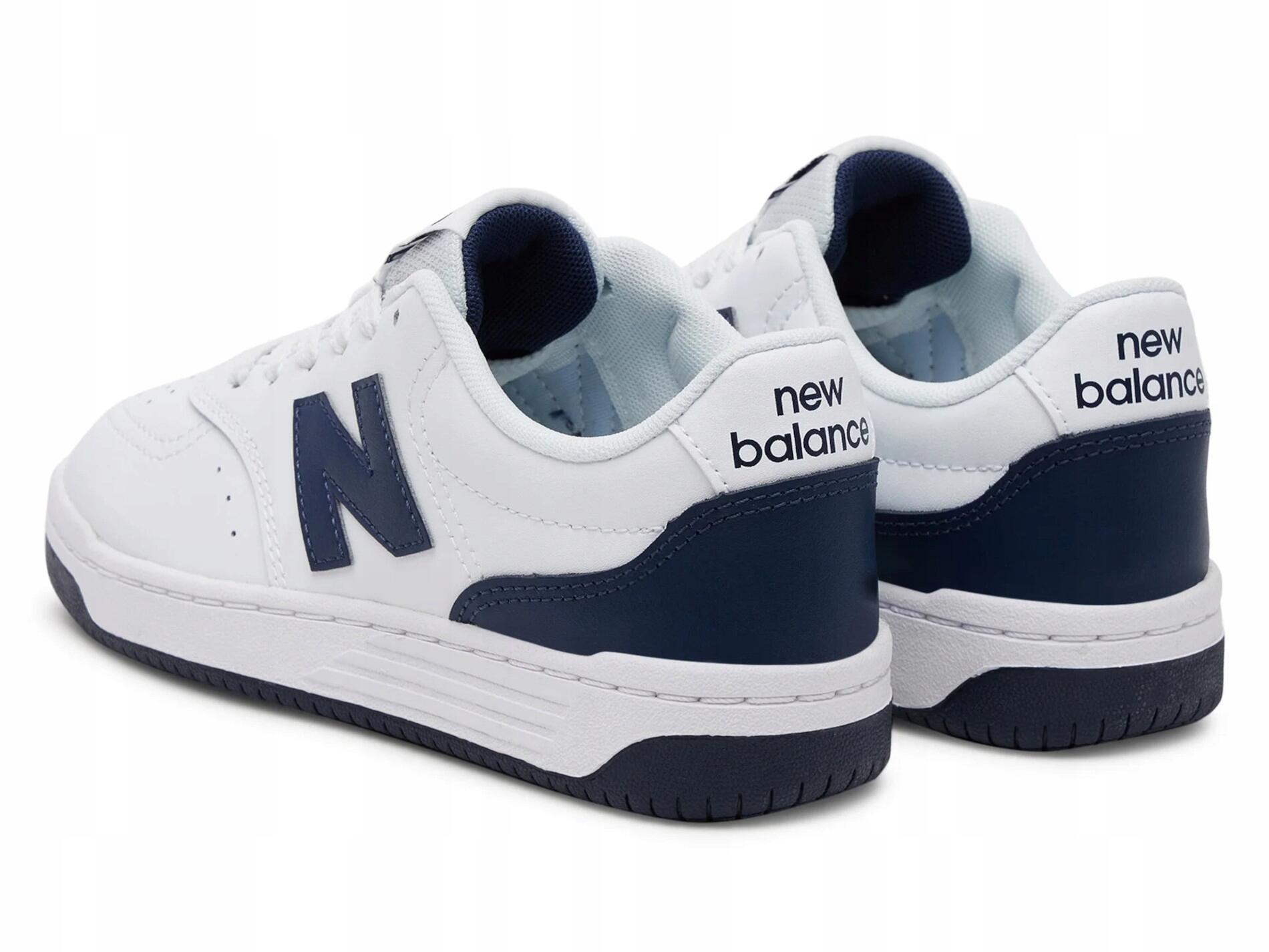 BUTY NEW BALANCE GSB80WB juniorki sportowe sneakersy białe skórzane 37,5 4/6