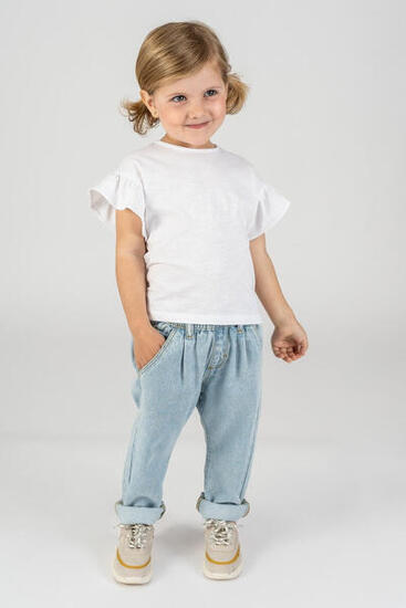 Camiseta bebé niña blanca con volantes