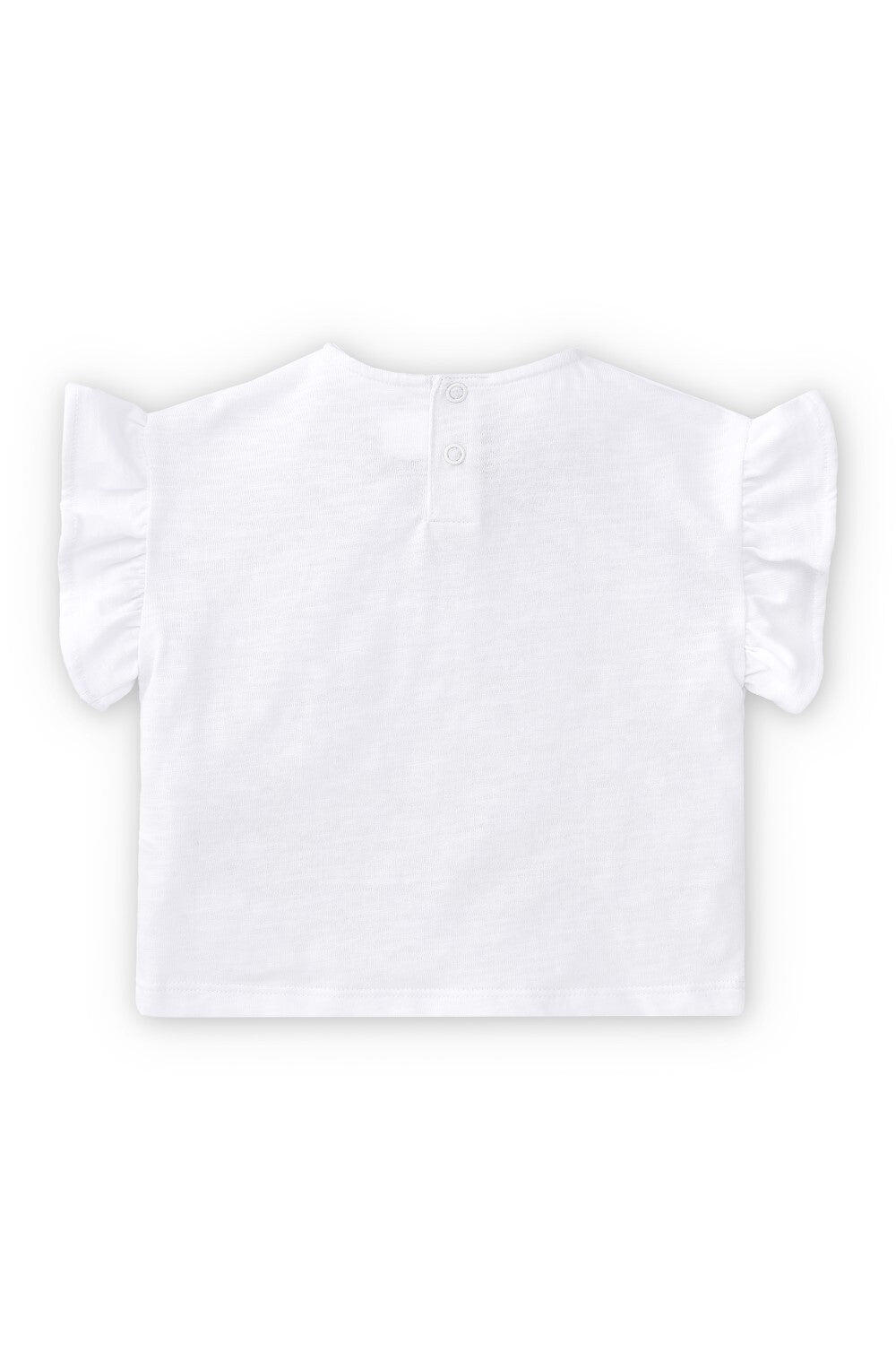 Camiseta infantil feminina com mangas franzidas, 3/5