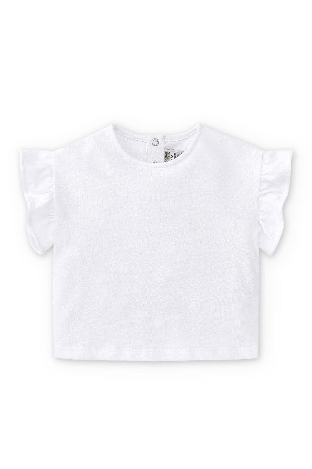 Camiseta infantil feminina com mangas franzidas, 2/5