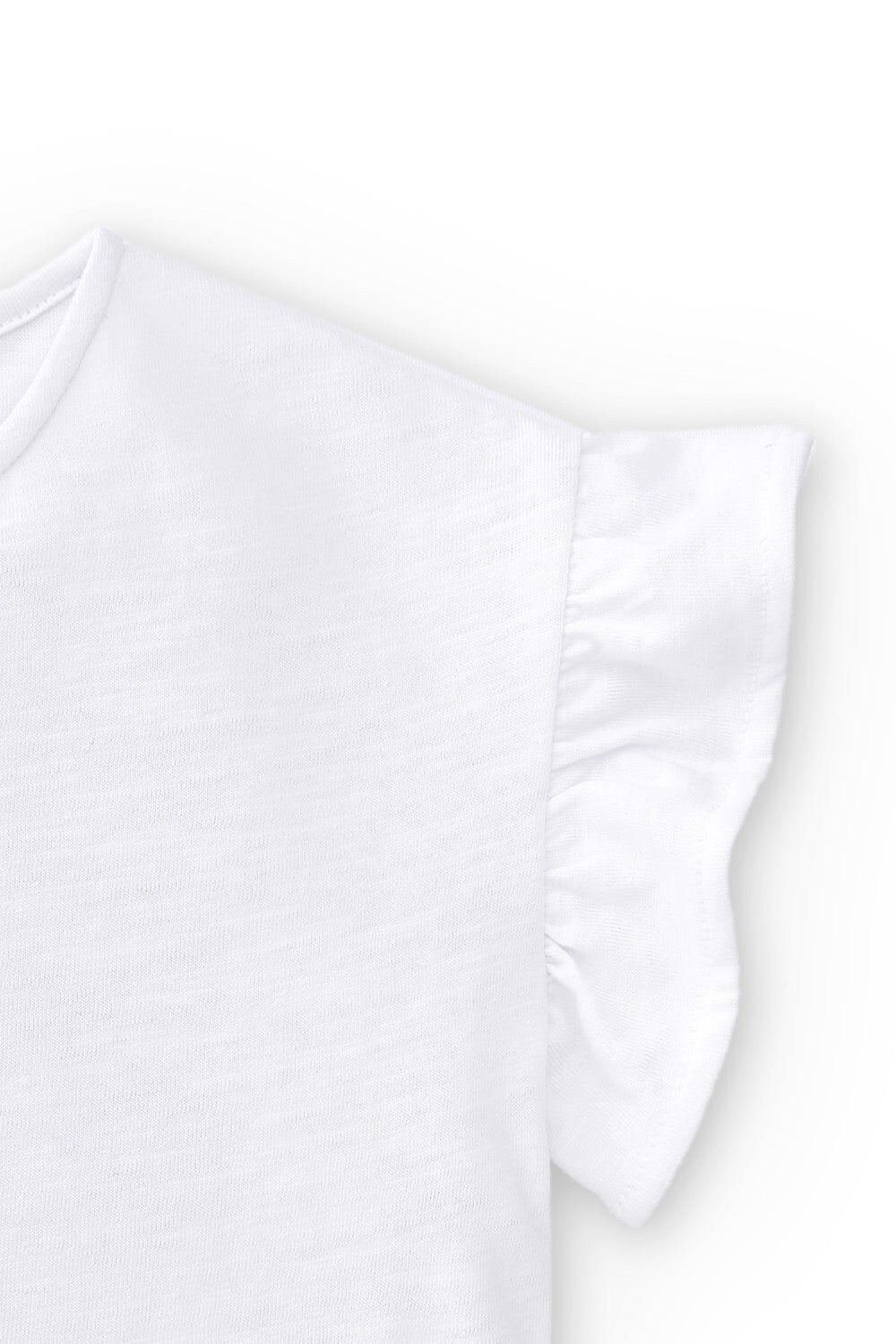 Camiseta infantil feminina com mangas franzidas, 4/5