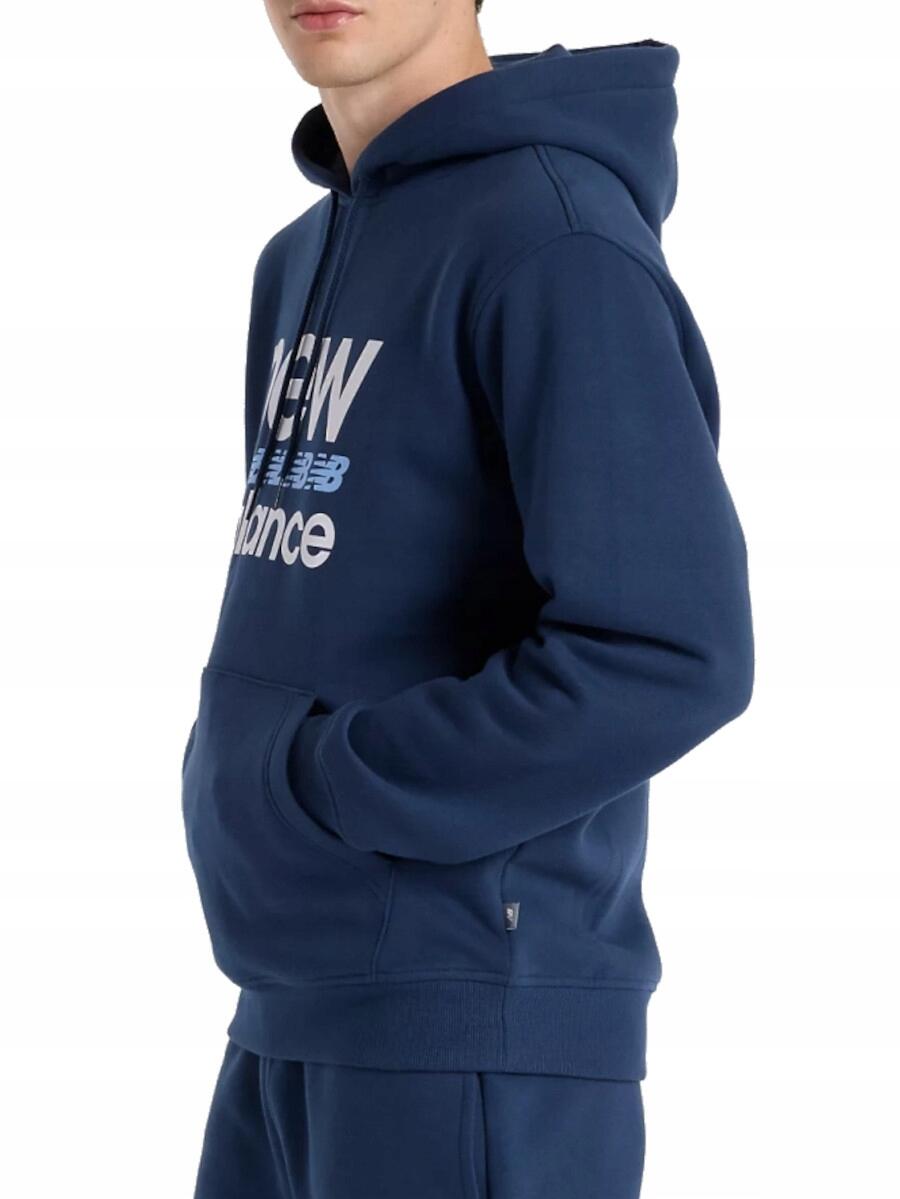 BLUZA męska NEW BALANCE MT51941NNY ciepła bawełniana z kapturem kangurka M 3/5