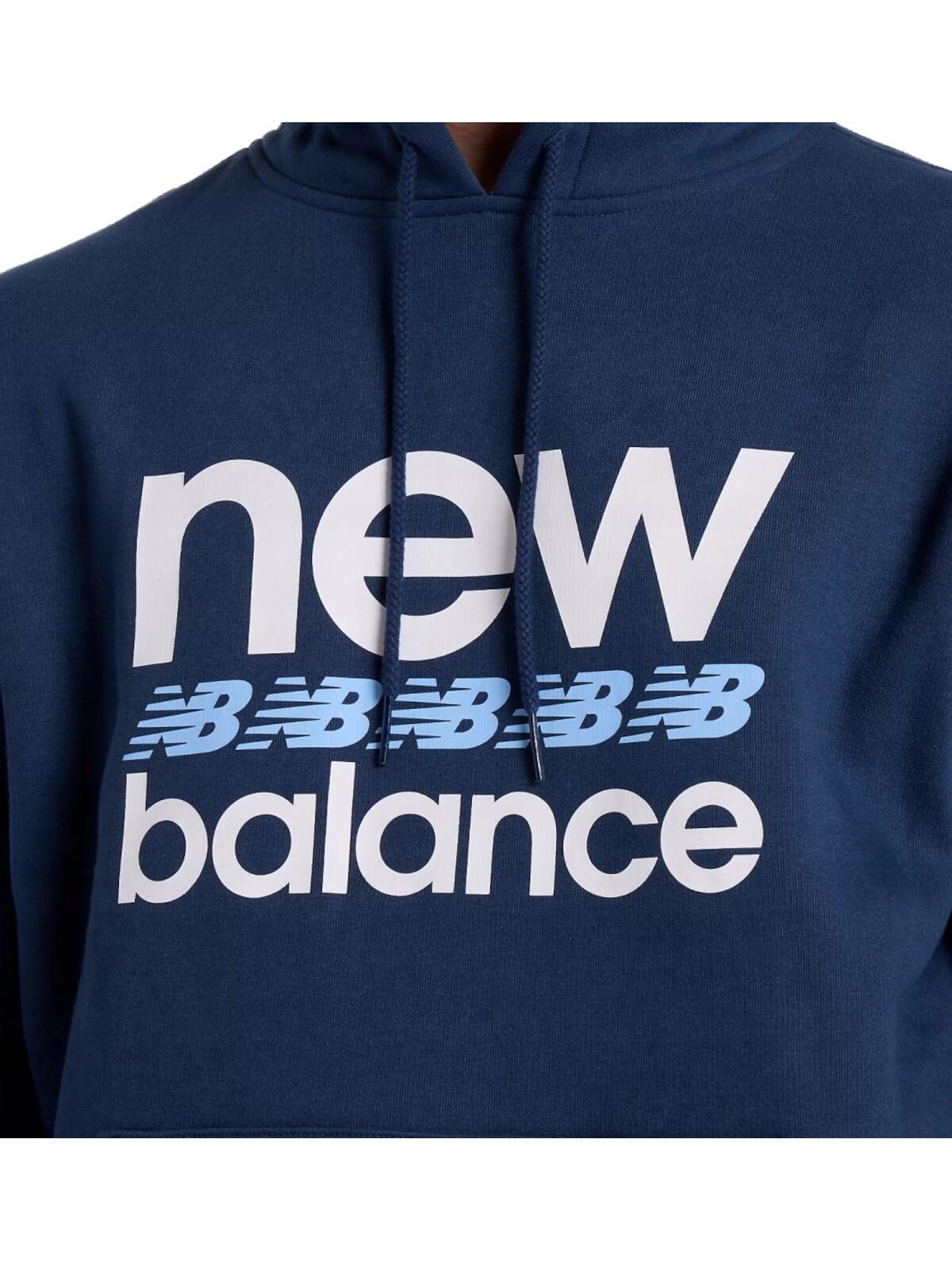 BLUZA męska NEW BALANCE MT51941NNY ciepła bawełniana z kapturem kangurka M 5/5