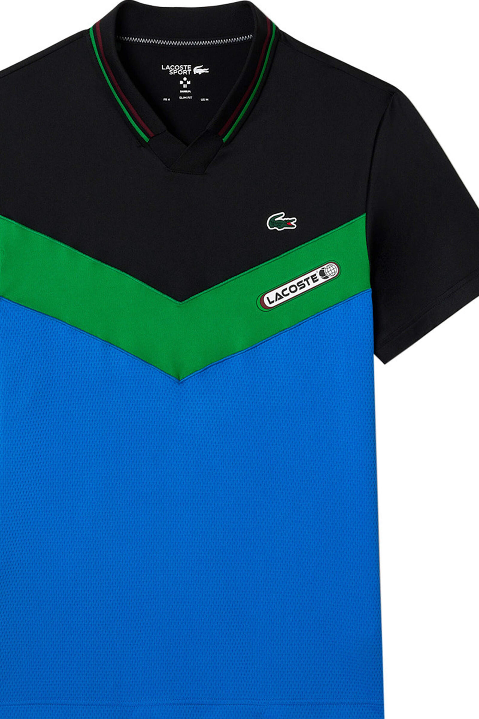 Lacoste Polo Tennis Transpirable Medvedev Azul/negro 3/4