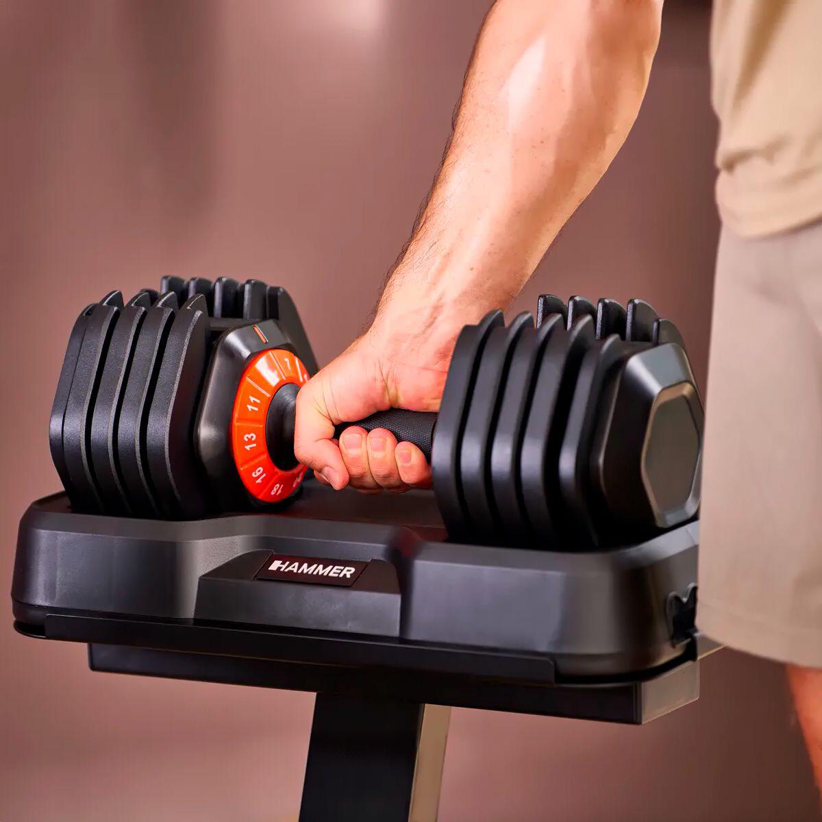 Set mancuernas STRONGLOCK 4.0 de 2x25 kg y soporte Hammer 2/7
