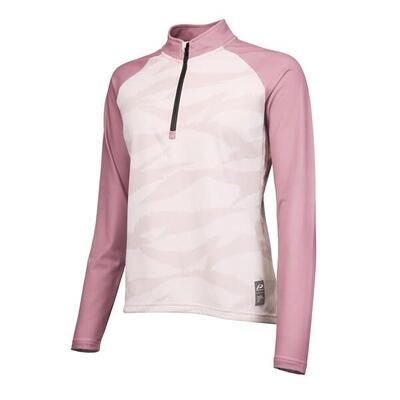 Halfzip jersey met opstaande kraag voor dames - p-rat rod w - mauve - fiets