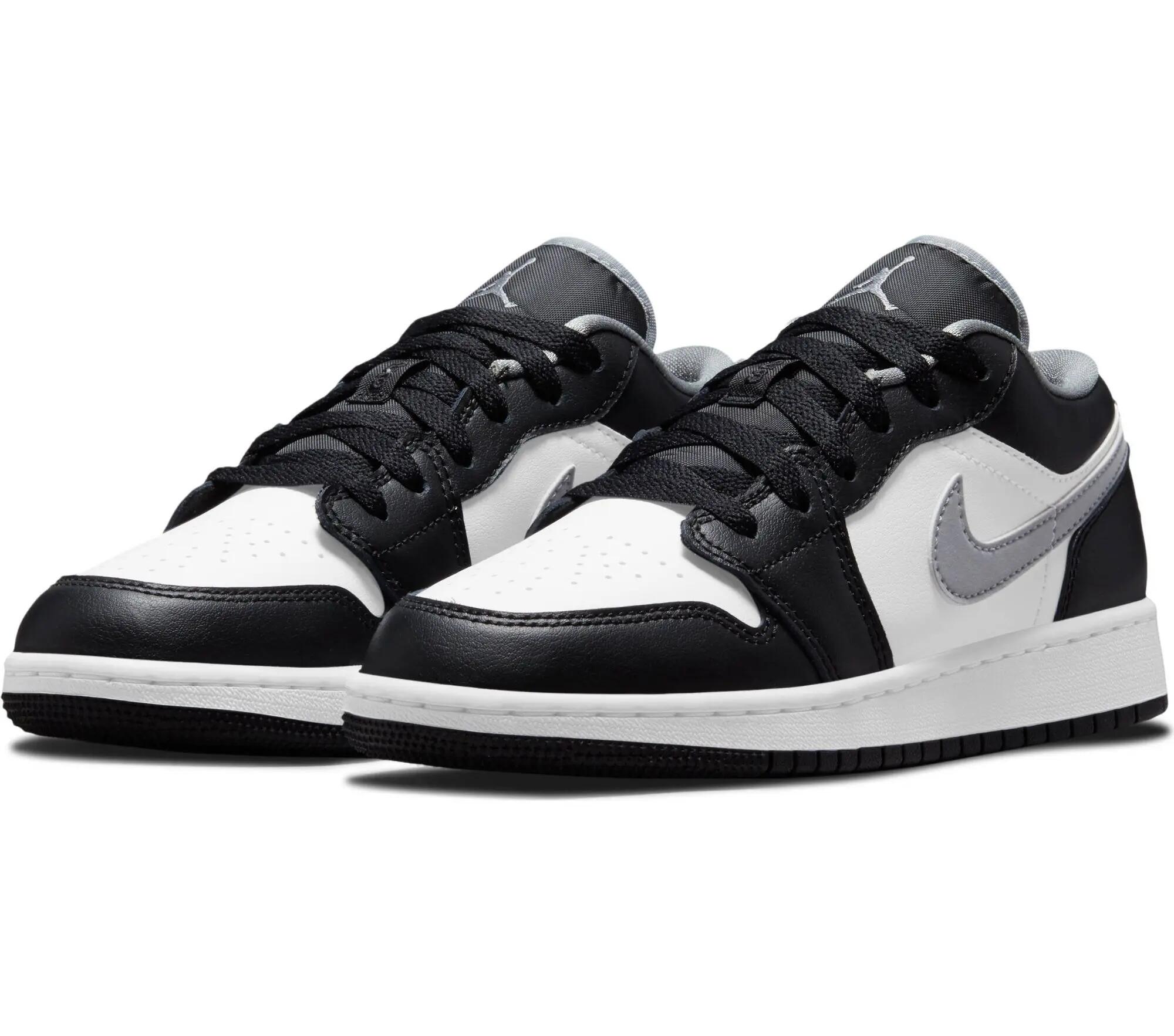 Jordan 1 Low Black White Grey (GS) 2/7