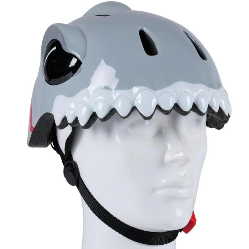 Casca protectie copii, model rechin, reglabila 48-52 cm, curele, 12 orificii