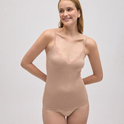 Camiseta interior tirantes bambú nude