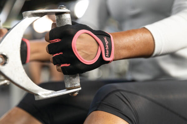 Luvas power de musculação para mulher harbinger - coral 3/5