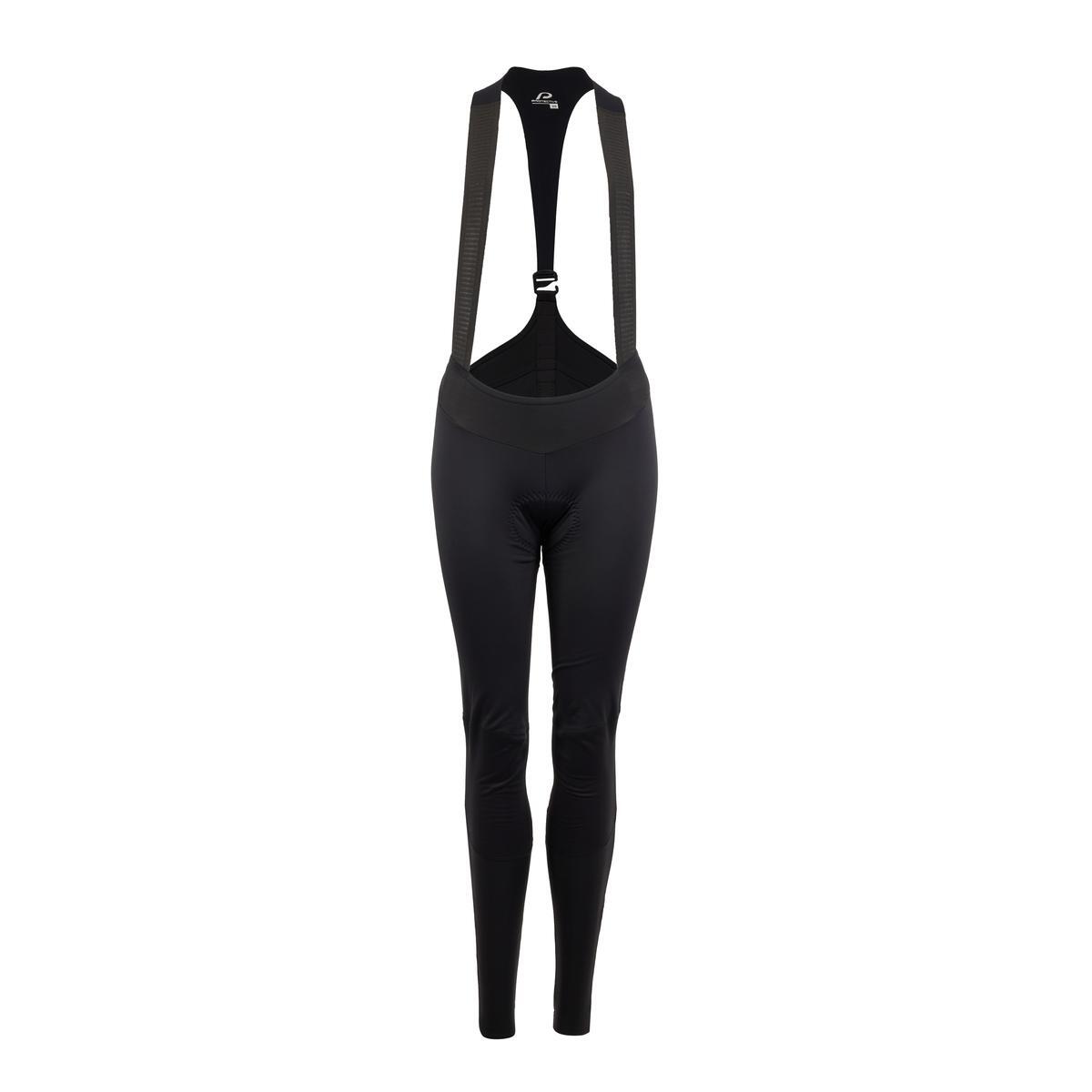 Damen Lange Radhose mit Trägern - P-WIND CHASER W - schwarz 2/3