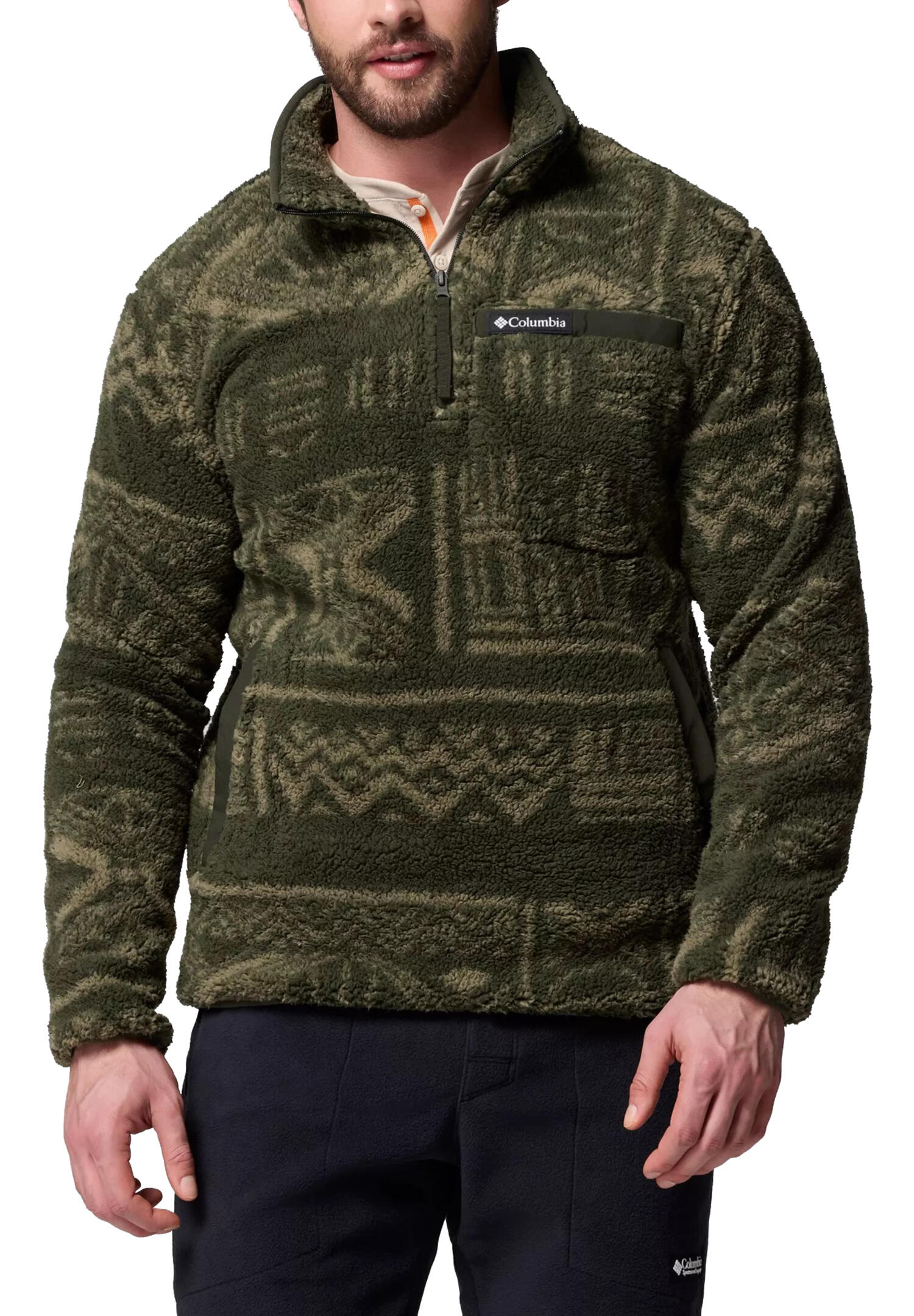 Columbia Rugged Ridge Sherpa ½ Zip Herren Fleecejacke Outdoor 2135471 grün 1/4