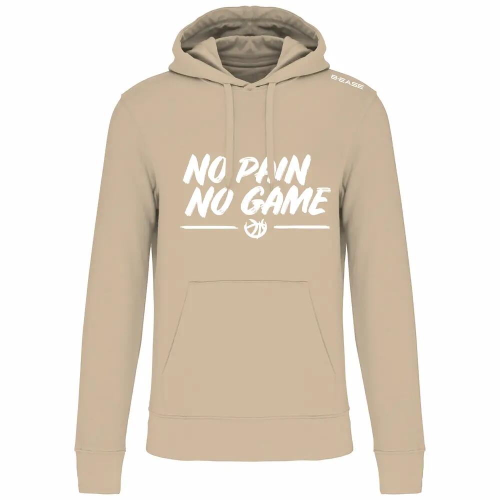 B-ease - Sweat Basketball - No Pain No Game - Sweat Zippé - Beige - Decathlon