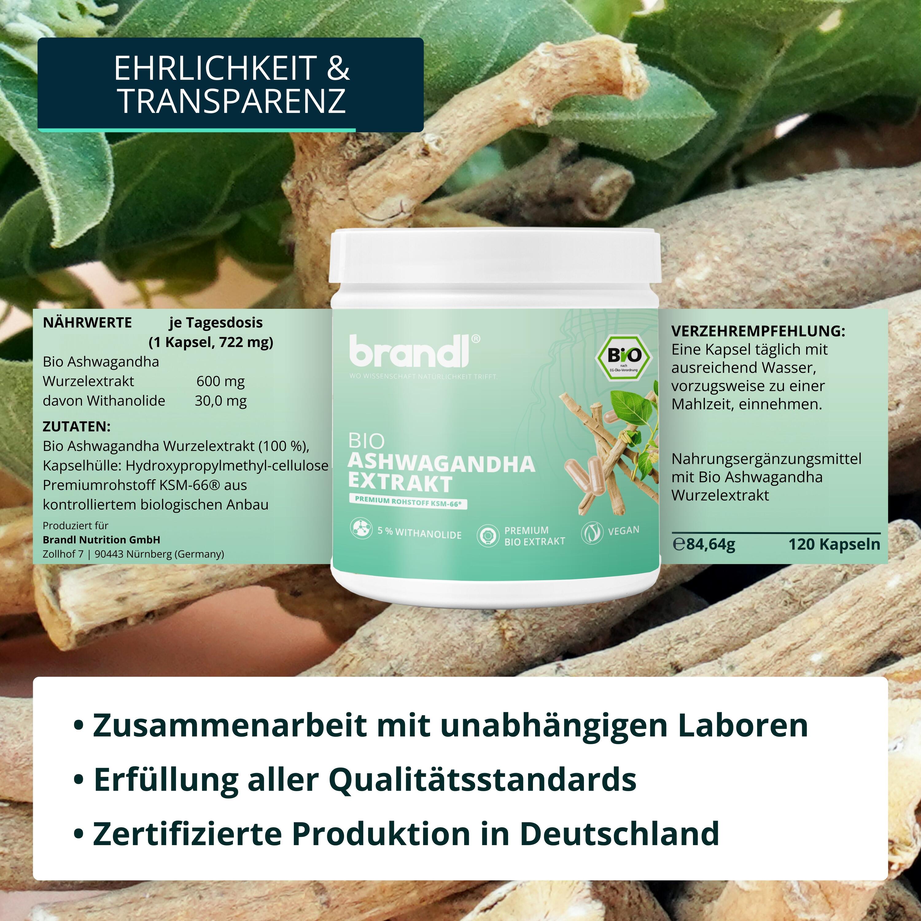 BIO Ashwagandha Extrakt Kapseln KSM66 2/6