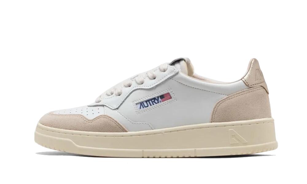 Zapatillas Medalist Leather Suede Low White Beige 1/2