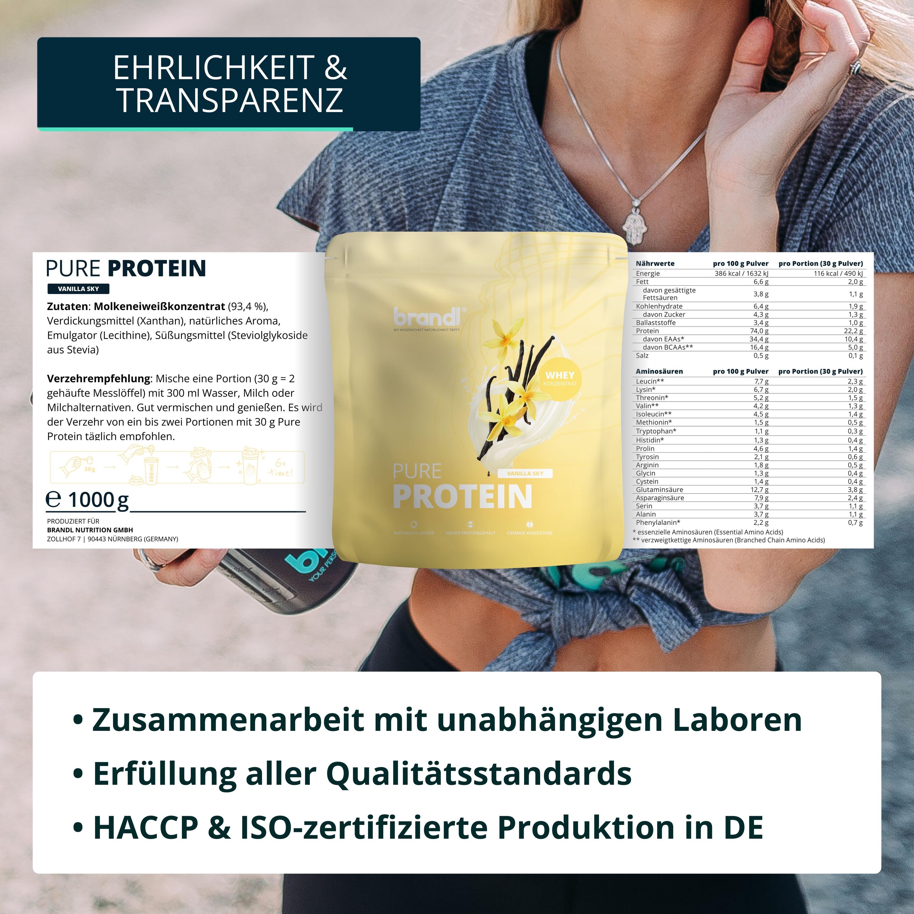 brandl® Pure Protein 2.0 Proteinpulver Whey | Eiweißpulver mit natürlichem Aroma 2/6