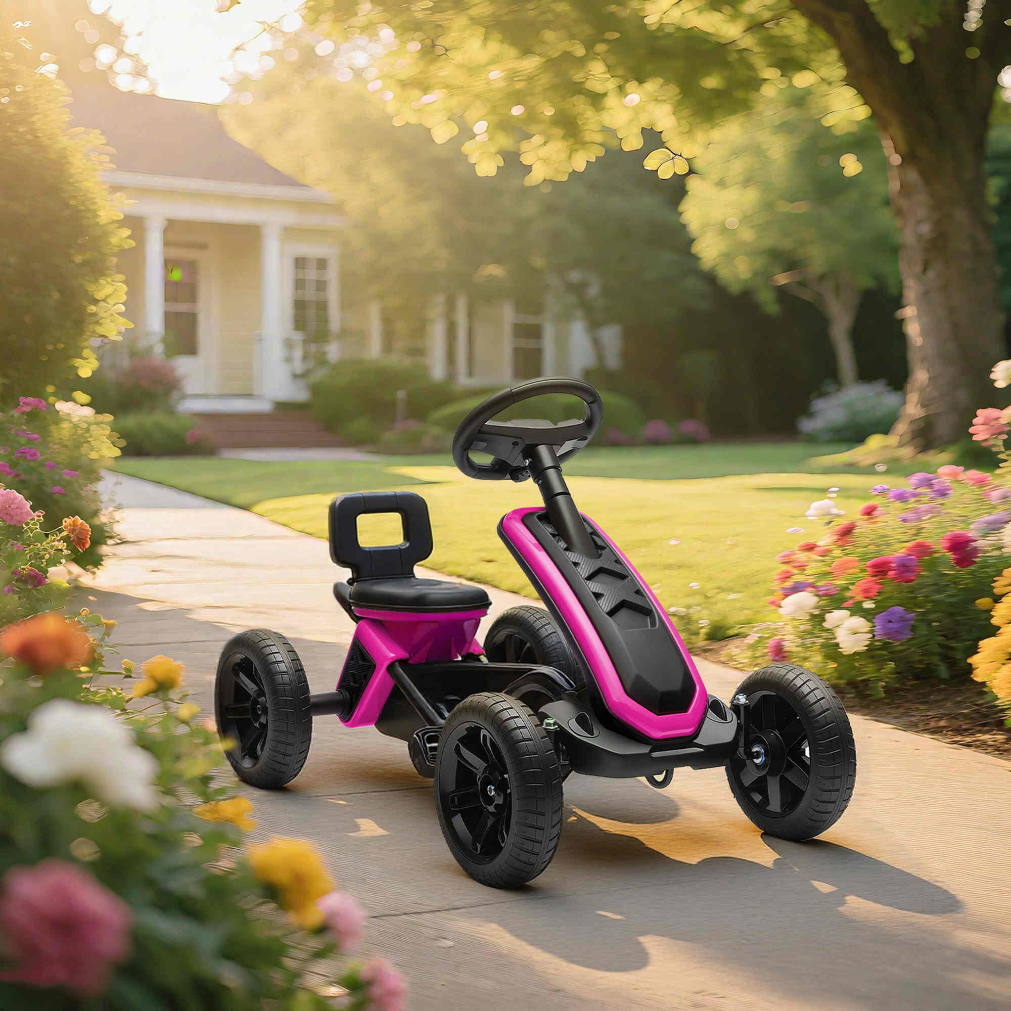 Kart a pedais 85,5x49x57 cm rosa AIYAPLAY 2/6