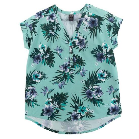 Bluse Victoria Tropical Shirt Damen Bluse Hemd Funktions in Blau