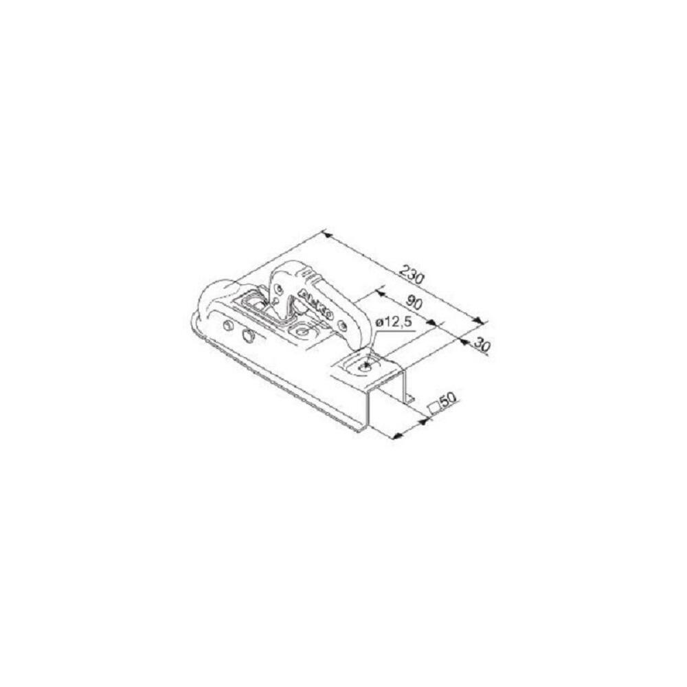Cabezal de acoplamiento de 50mm para remolques de menos de 750 kg sin freno 2/3
