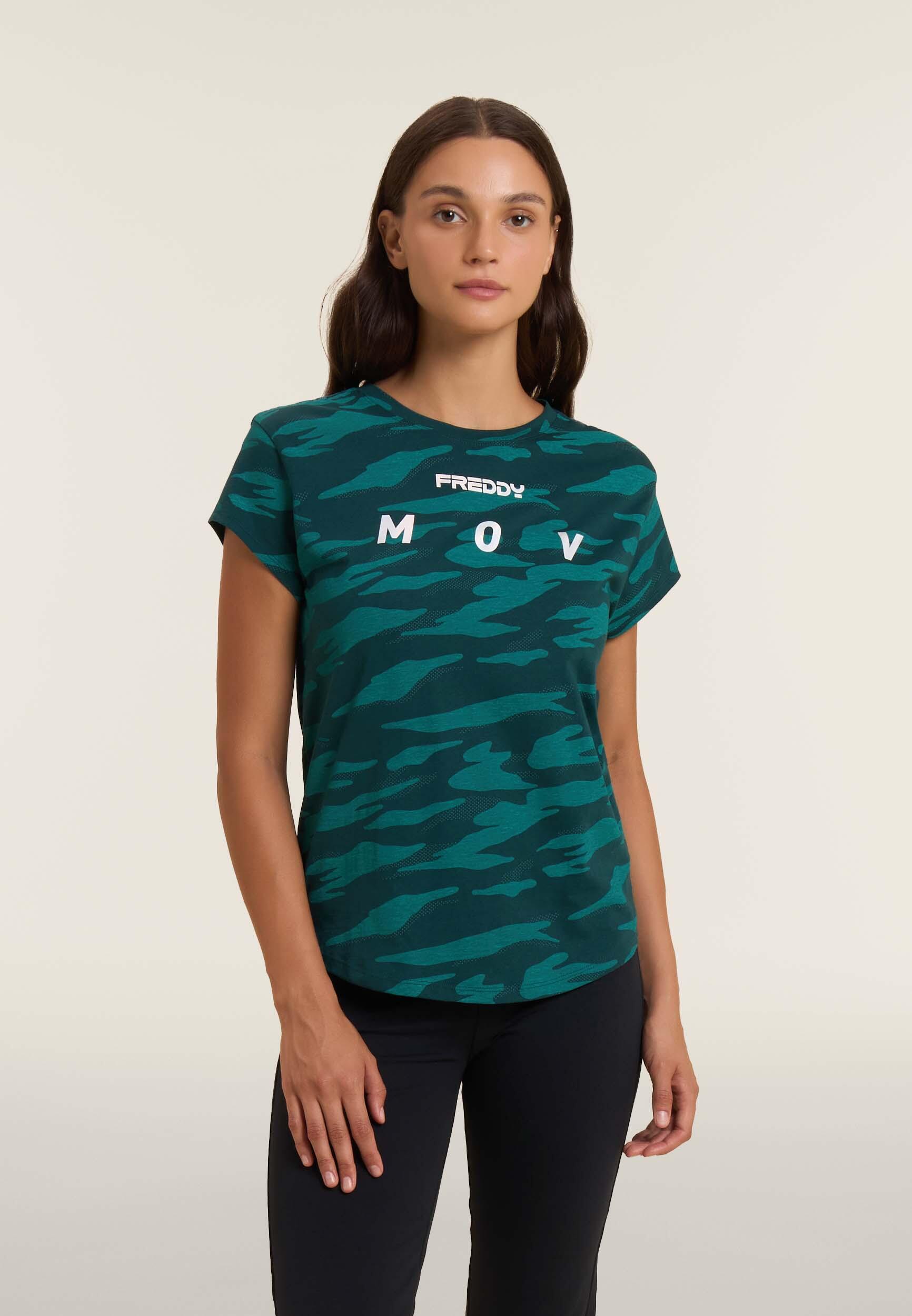 T-shirt camouflage con maniche ad aletta 2/4