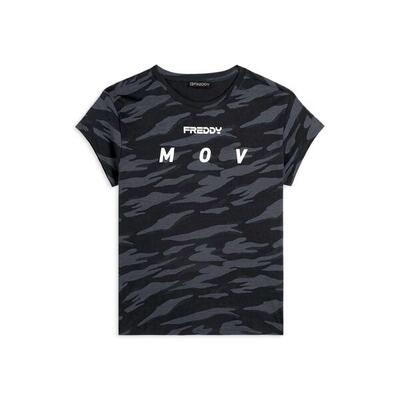 T-shirt camouflage con maniche ad aletta