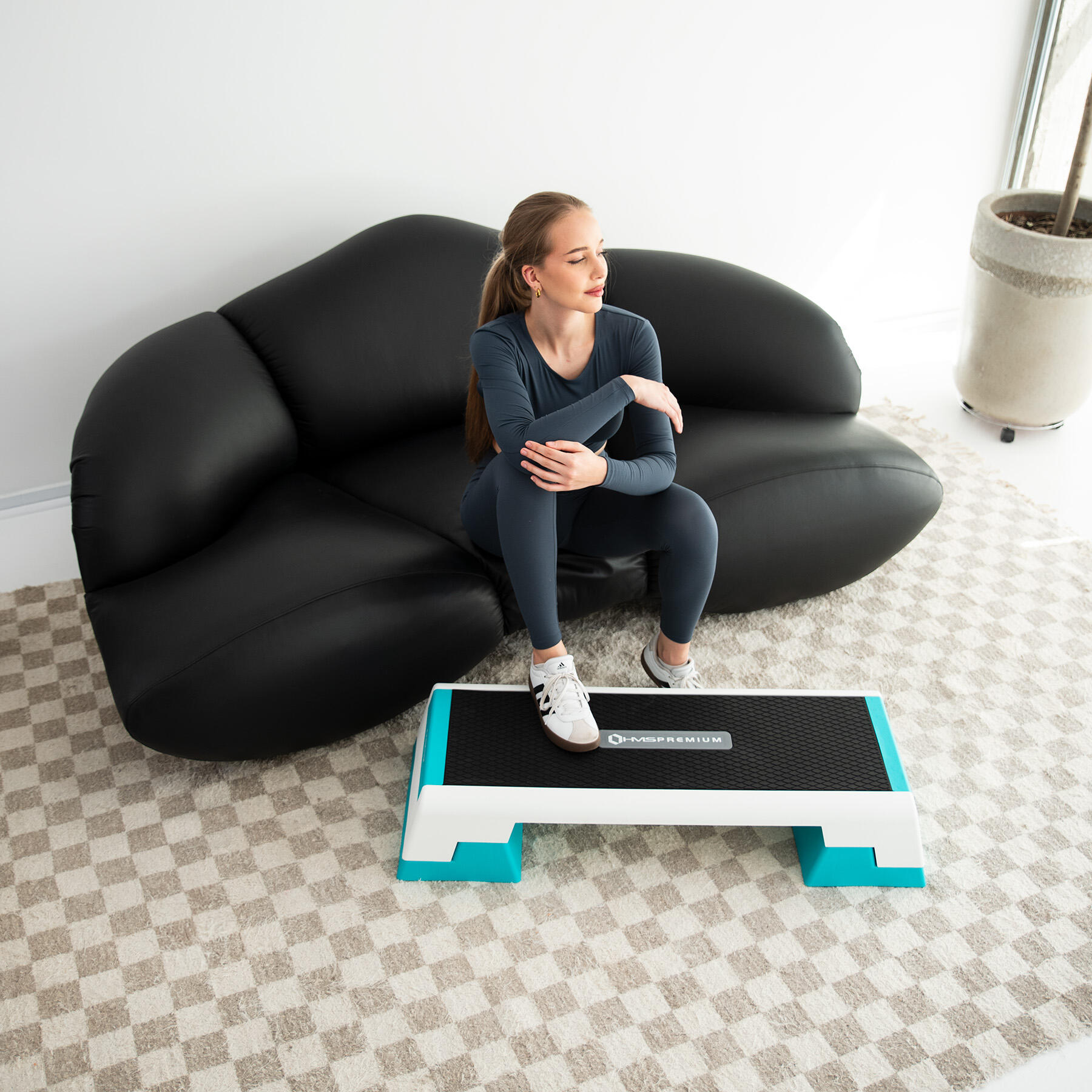 Premium Aerobic Step - Wit/Blauw 3/7