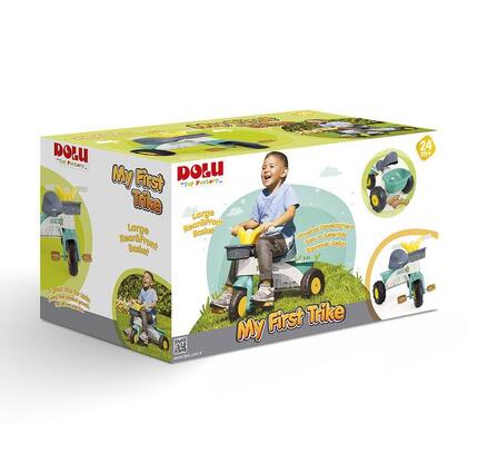 Tricycle Dolu couleurs pastel blanc vert gris