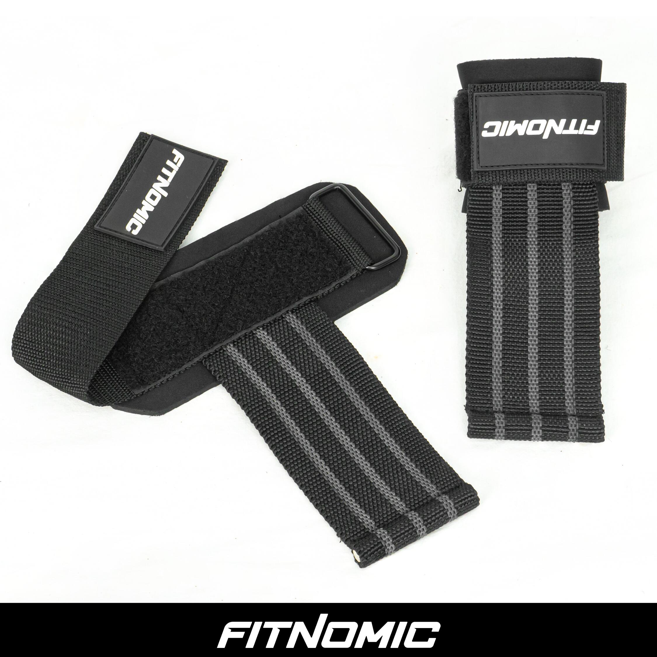 Weightlifting Strap with Wrist Support and Steel Rod Model FN-1-1021-BL-F - FITNOMIC