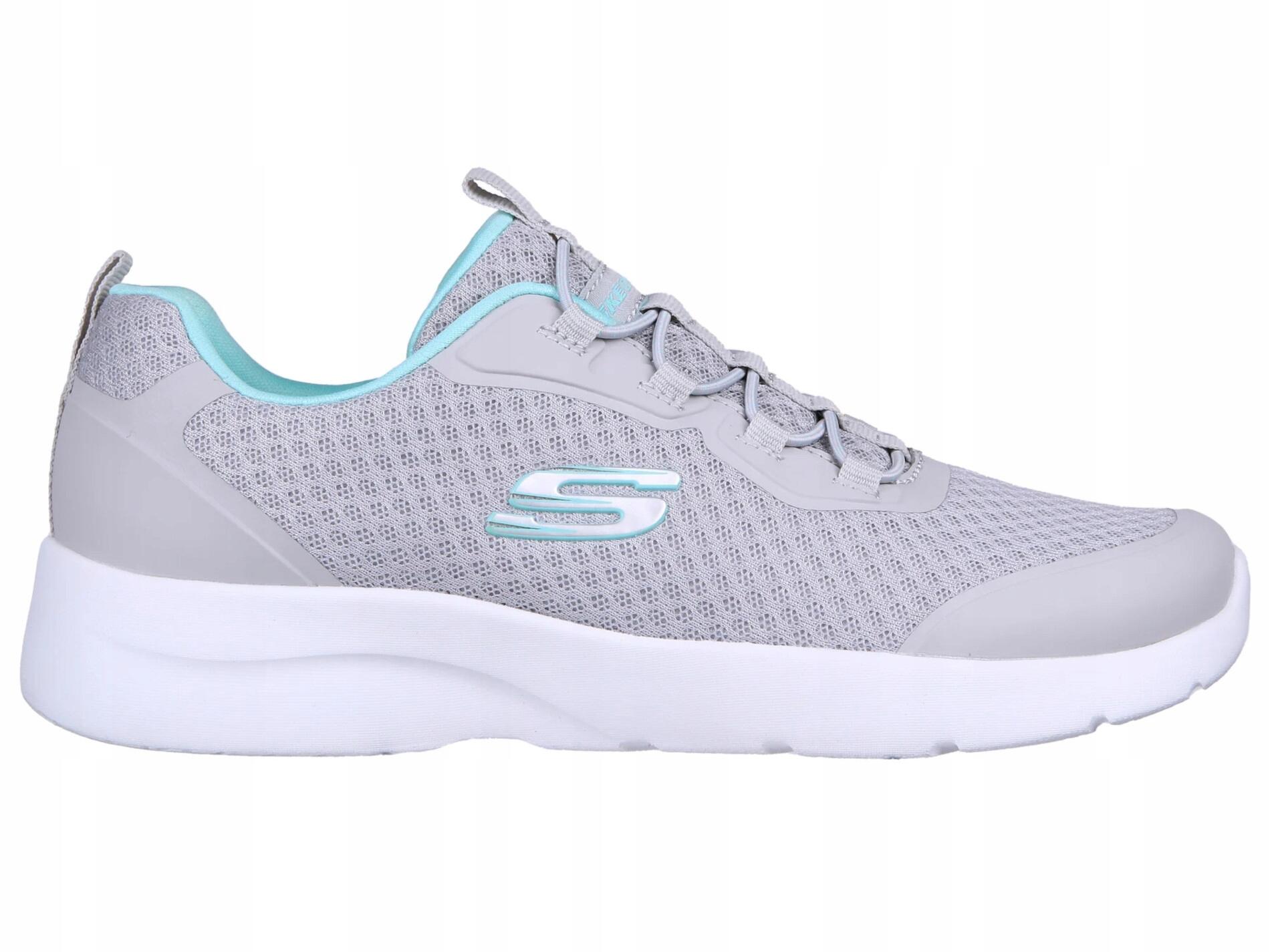 BUTY damskie SKECHERS DYNAMIGHT 149691-GYAQ szare lekkie wsuwane 38,5 1/5
