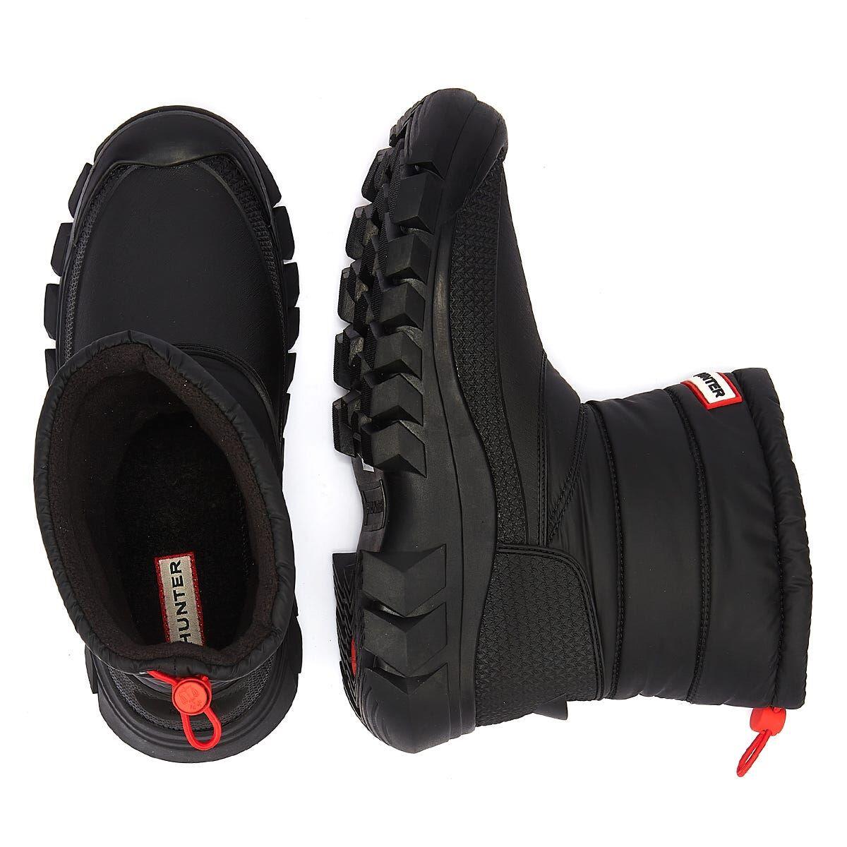 Hunter Intrepid Short Snow Womens Black Leather Boots | Decathlon