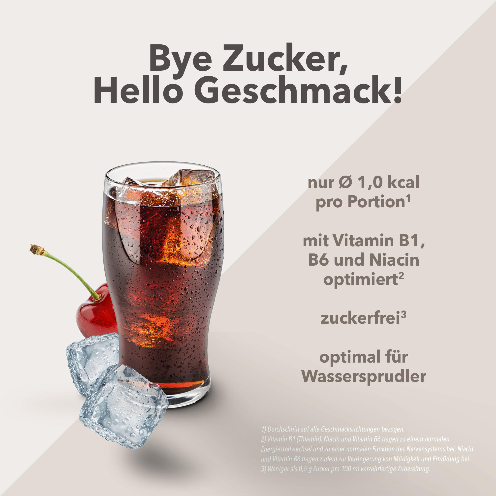 Vital Drink Zerop - Kirsch Cola - 1000 ml Flasche 2/4