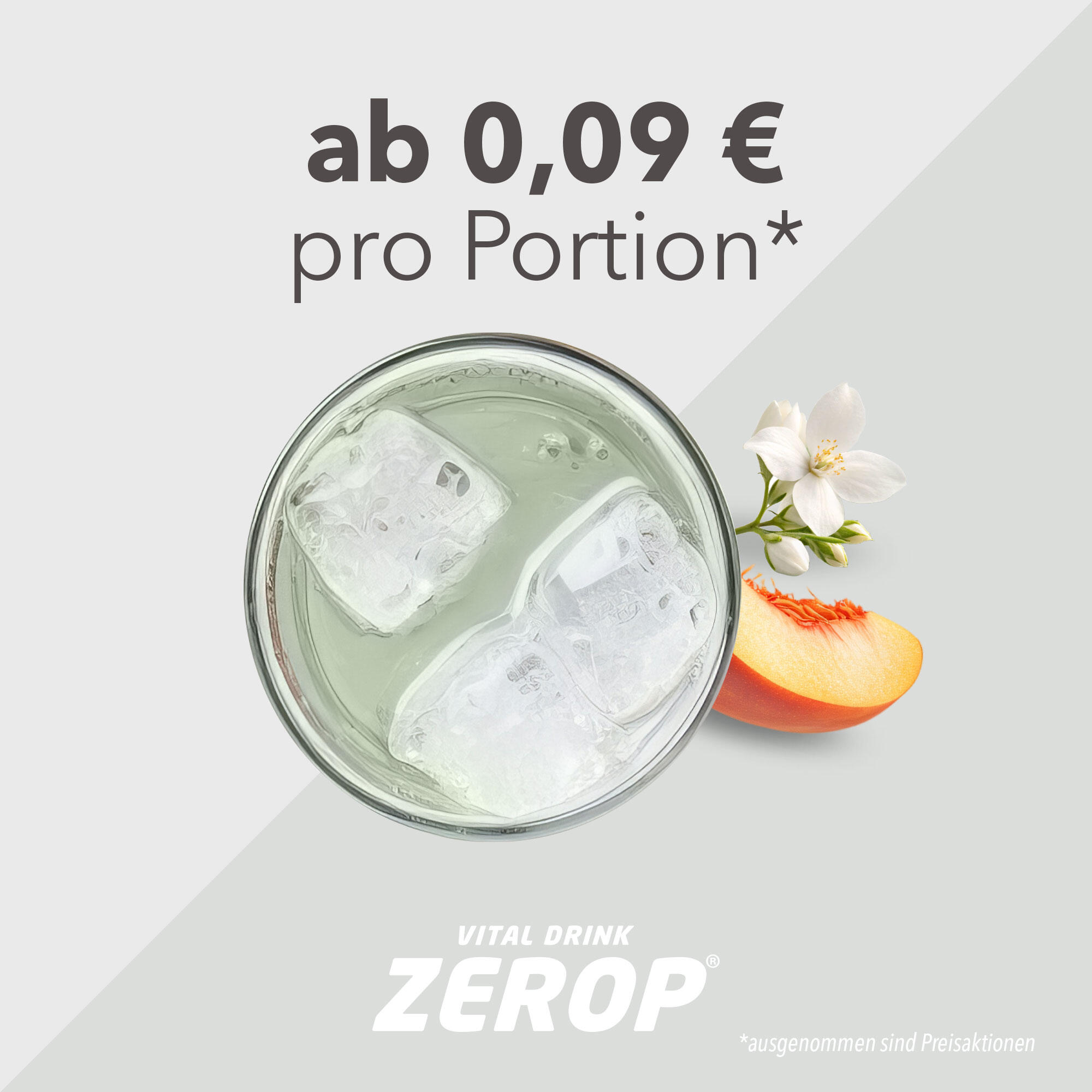 Vital Drink Zerop - Weißer Tee Pfirsich - 1000 ml Flasche 4/4