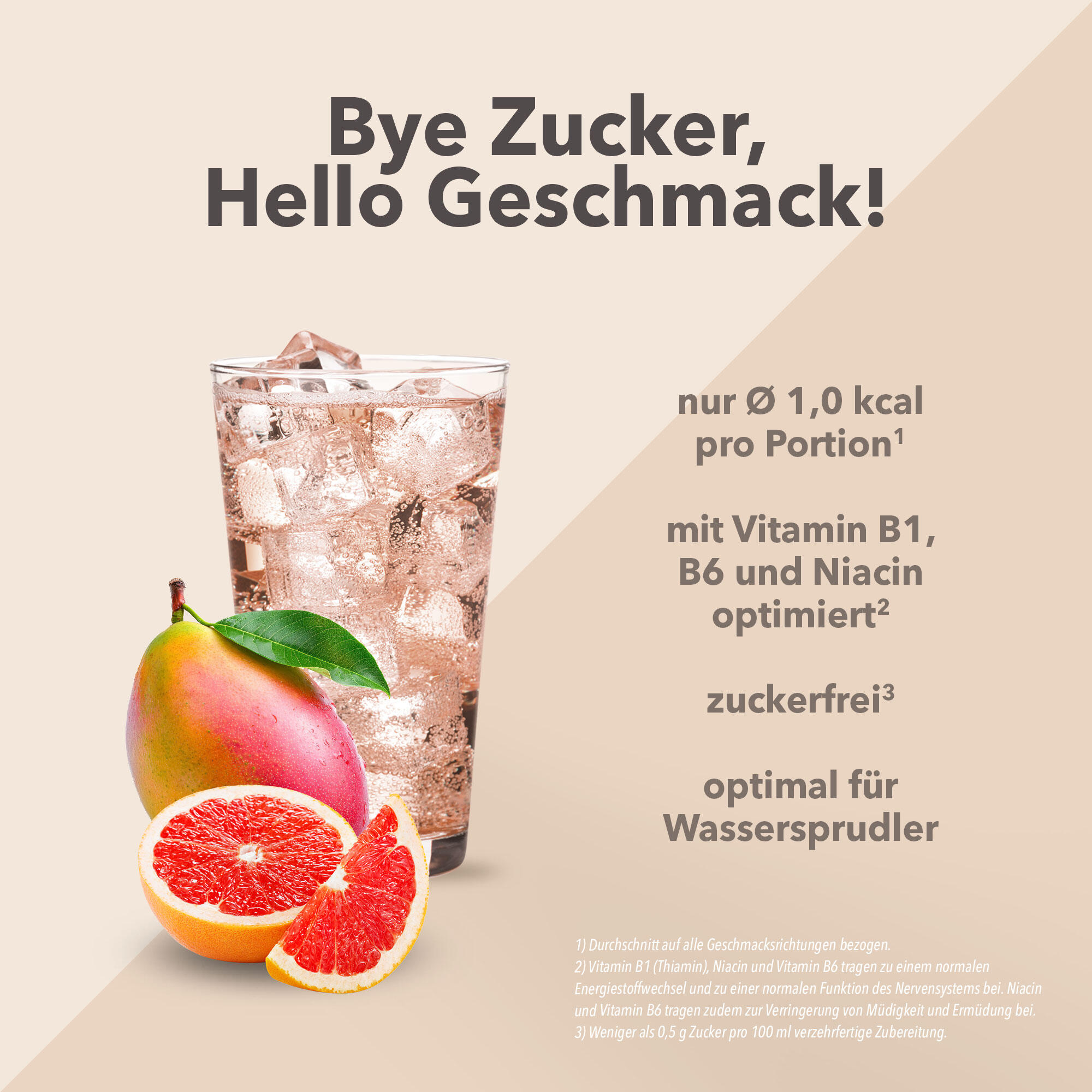 Vital Drink Zerop - Mango Grapefruit - 1000 ml Flasche 2/4