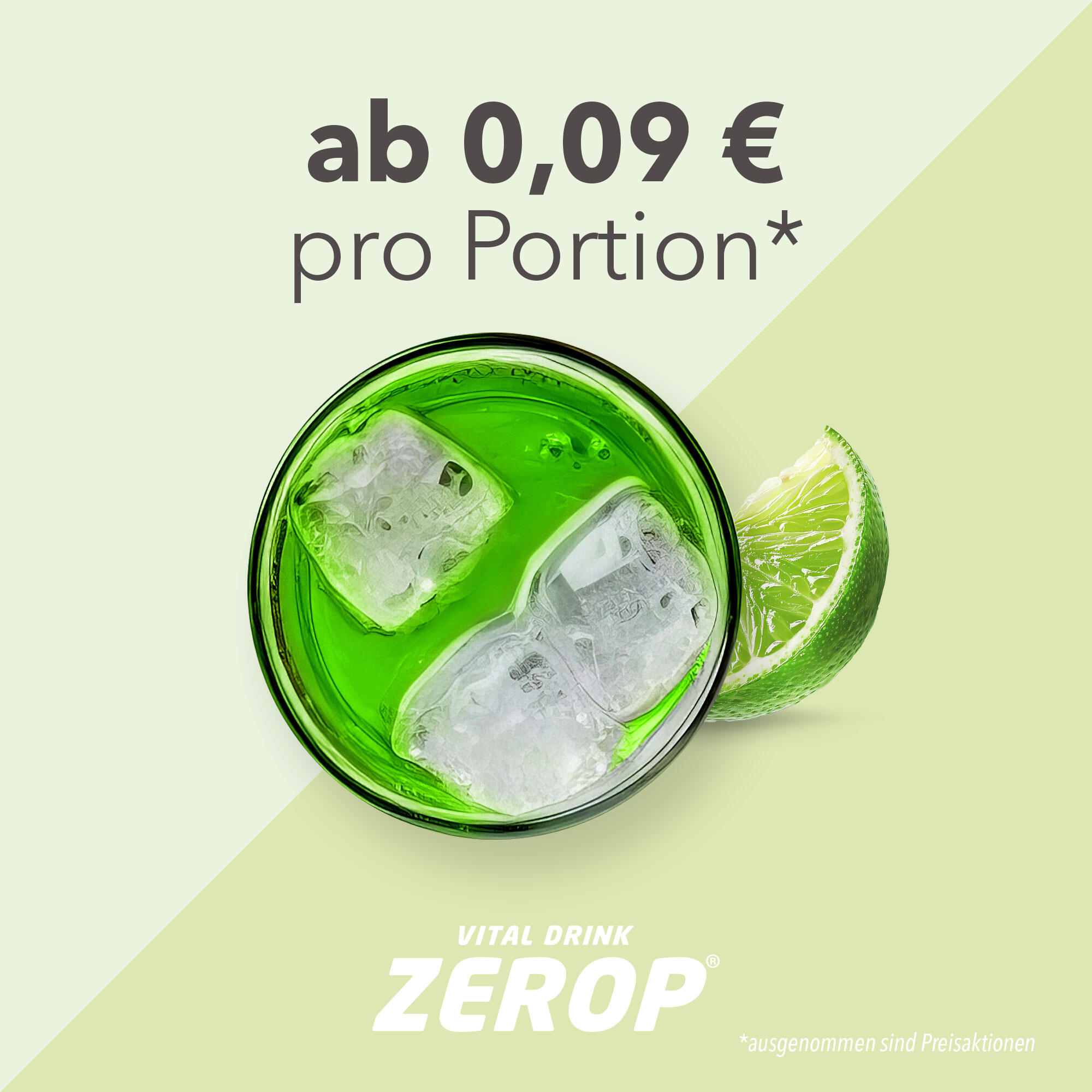 Vital Drink Zerop - Grüntee Limette - 1000 ml Flasche 4/4