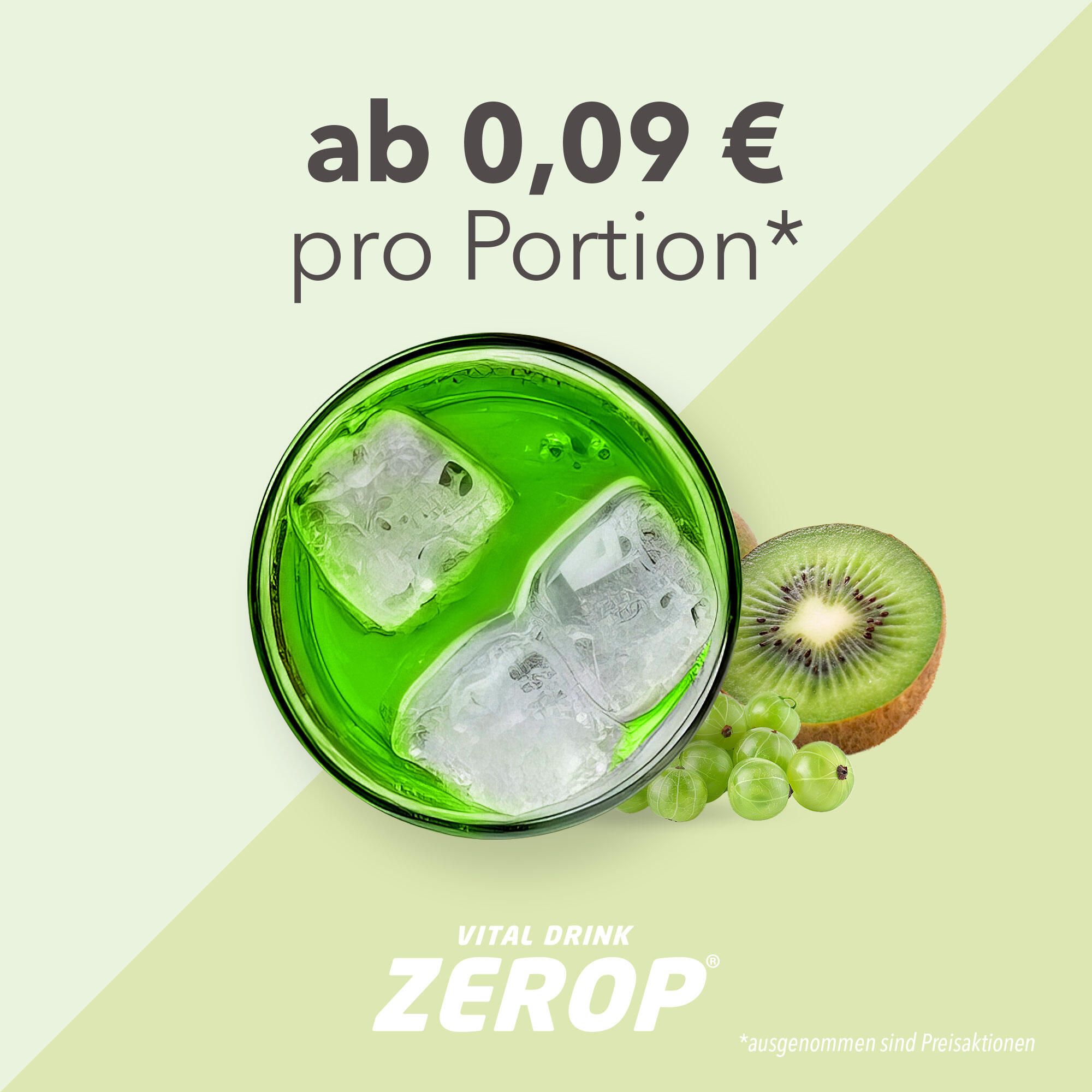 Vital Drink Zerop - Kiwi Stachelbeere - 1000 ml Flasche 4/4