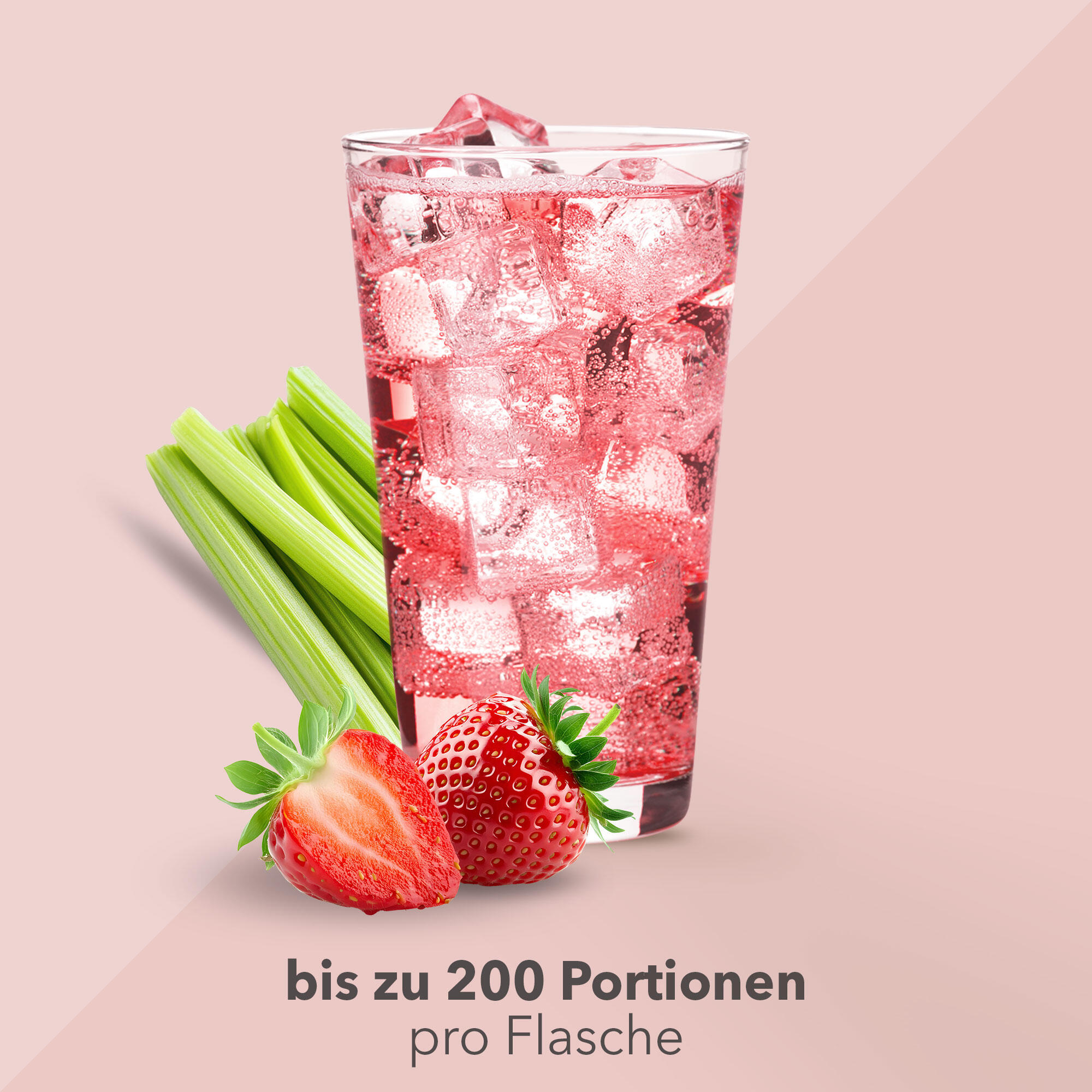 Vital Drink Zerop - Erdbeere Rhabarber - 1000 ml Flasche 3/5
