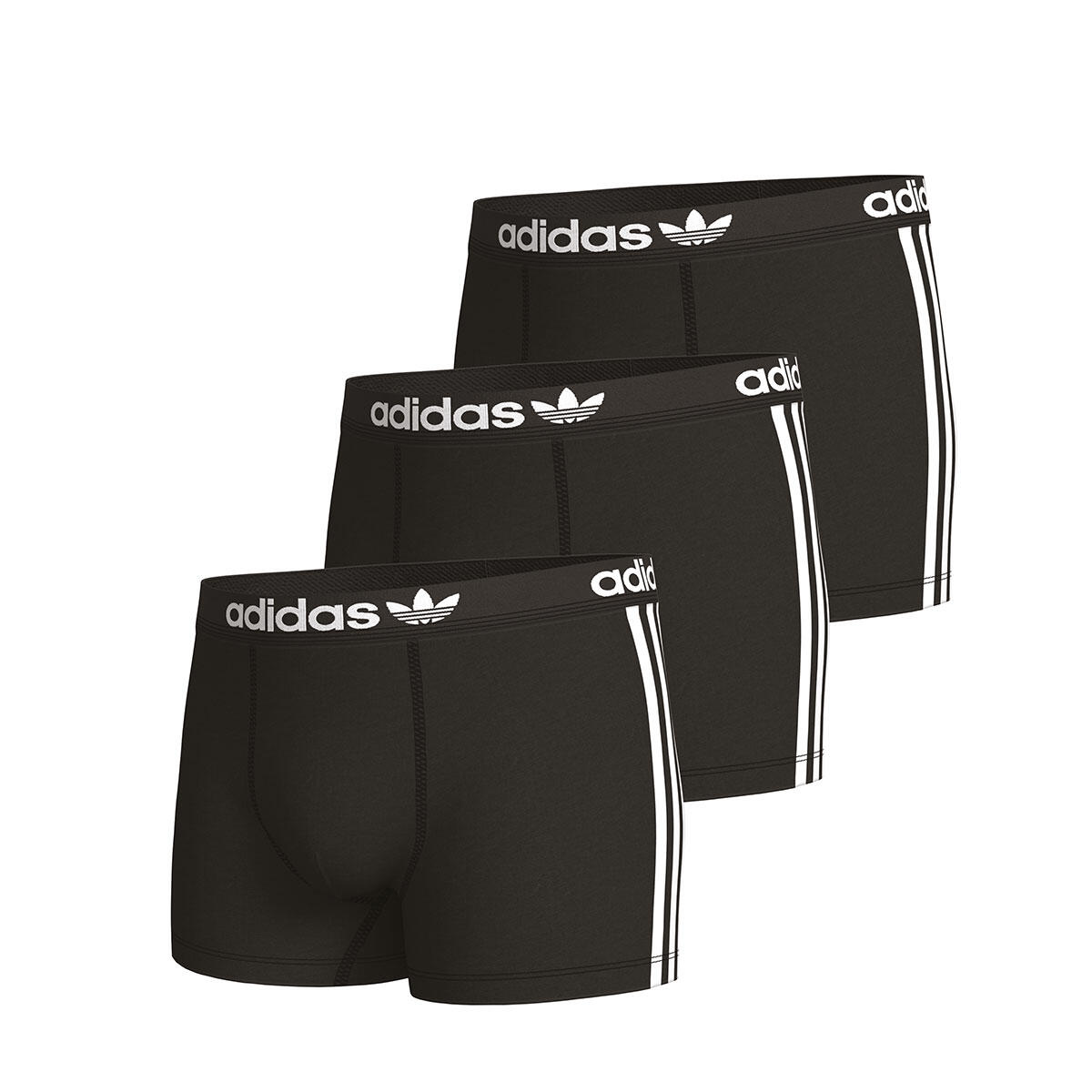 Adidas - Lot De 3 Boxers Homme Coton Flex 3 Stripes - Caleçon - Noir - Decathlon