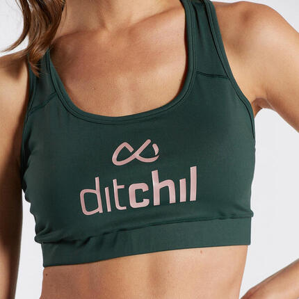 Top sport DITCHIL 'Fire' pour femme – brassière de sport, vert foncé