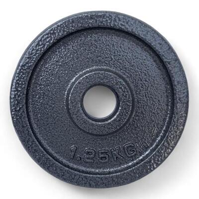 Disco Ghisa Nero 125 Kg Foro ø25mm Per Bilanciere Manubri Palestra Home Fitness