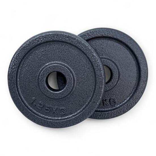 2 X Disco Ghisa Nero 125 Kg Foro ø25mm Per Bilanciere Manubri Palestra Home Fit