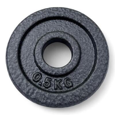 Disco Ghisa Nero 05 Kg Foro ø25mm Per Bilanciere Manubri Palestra Home Fitness