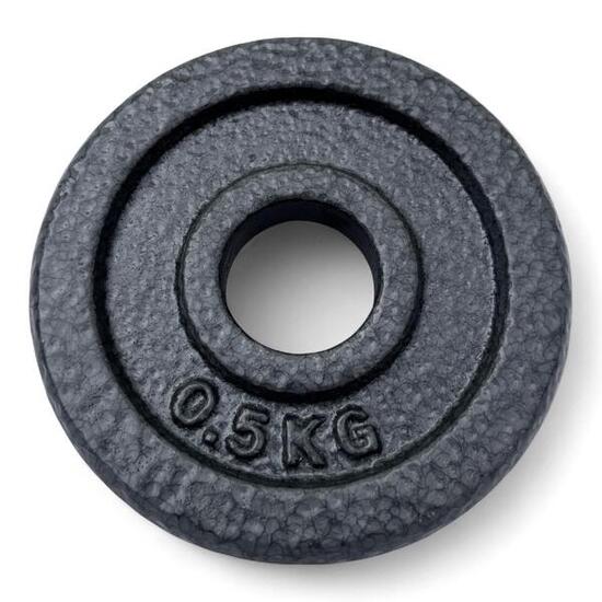 Disco Ghisa Nero 05 Kg Foro ø25mm Per Bilanciere Manubri Palestra Home Fitness
