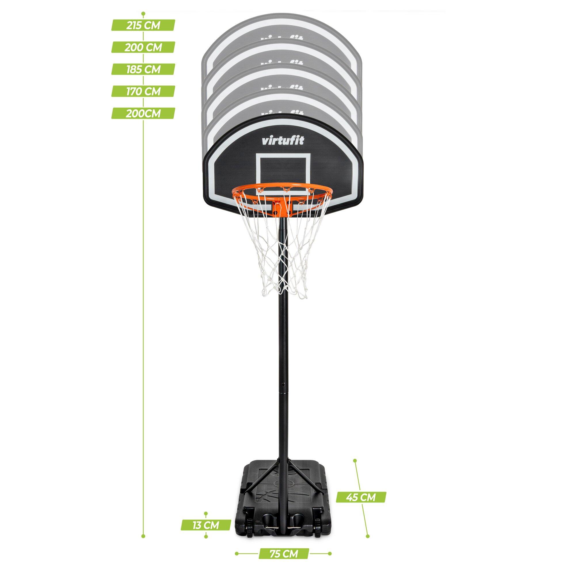 Poteau de Basket Ajustable  - 170 à 215 cm - Avec Ballon et Pompe 3/8